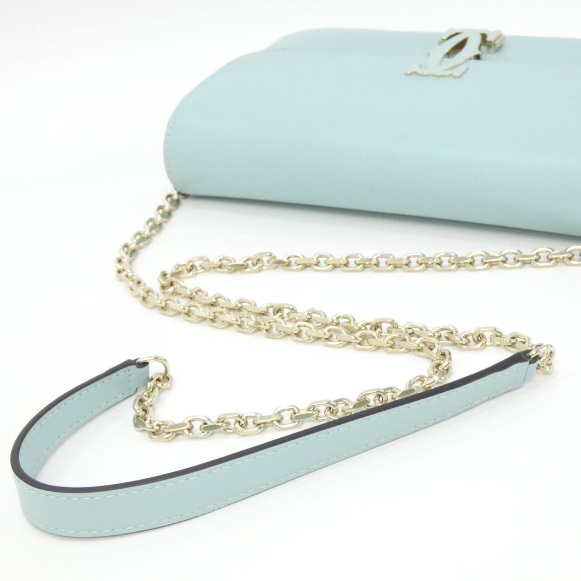 Cartier Light Blue Leather Shoulder Bag (Pre-Owned)