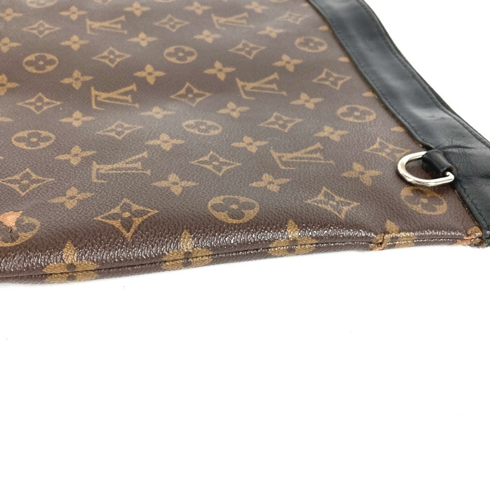 Louis Vuitton Black Brown Monogram Canvas Clutch Bag Handbag Pochette Pouch (Pre-Owned)
