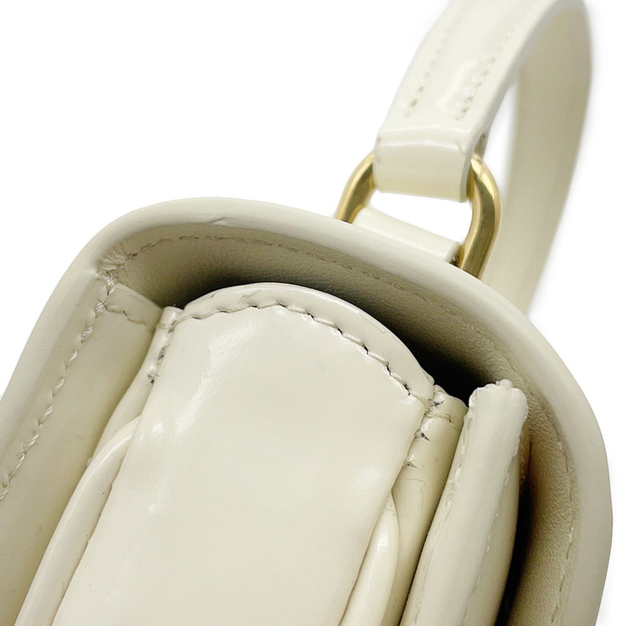 Celine White Patent Leather Handbag Shoulder Bag (Pre-Owned)
