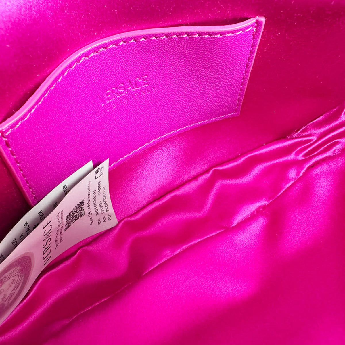 Versace Pink Satin Shoulder Bag (Pre-Owned)