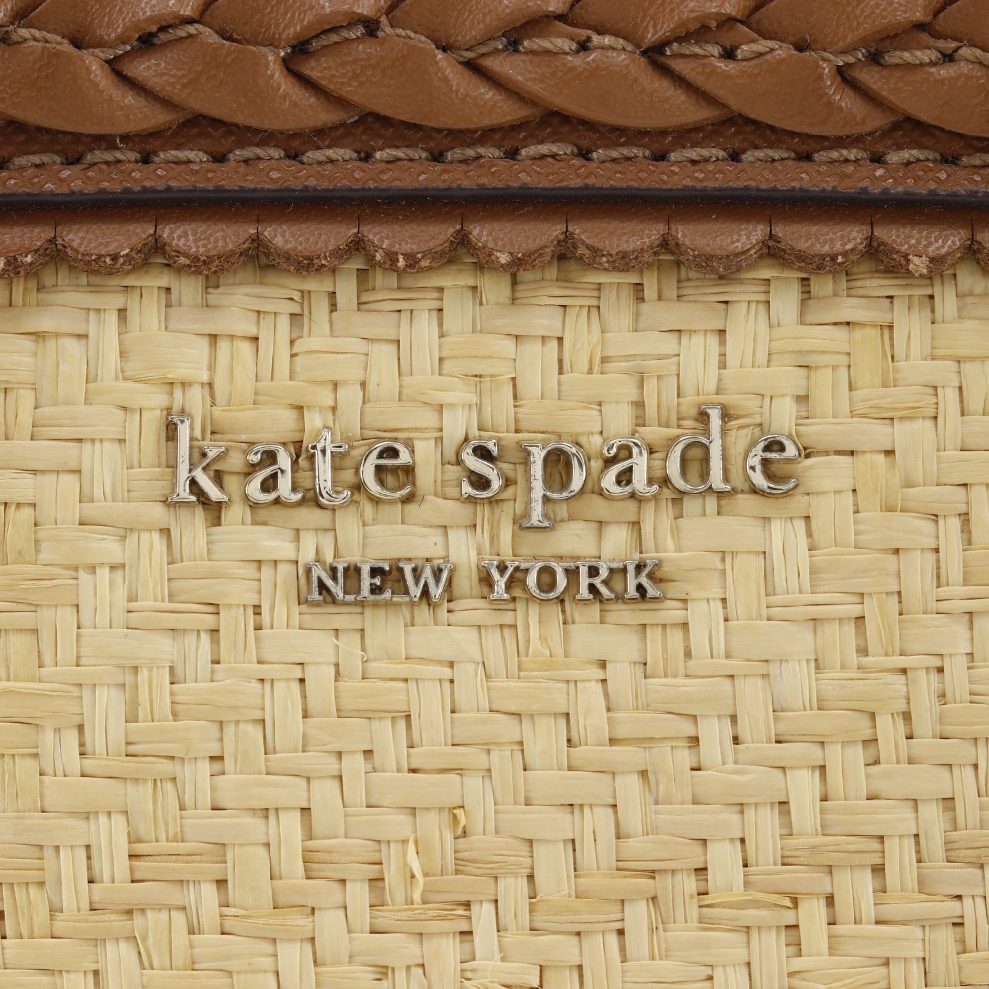 Kate Spade Brown Straw Leather Handbag (Pre-Owned)