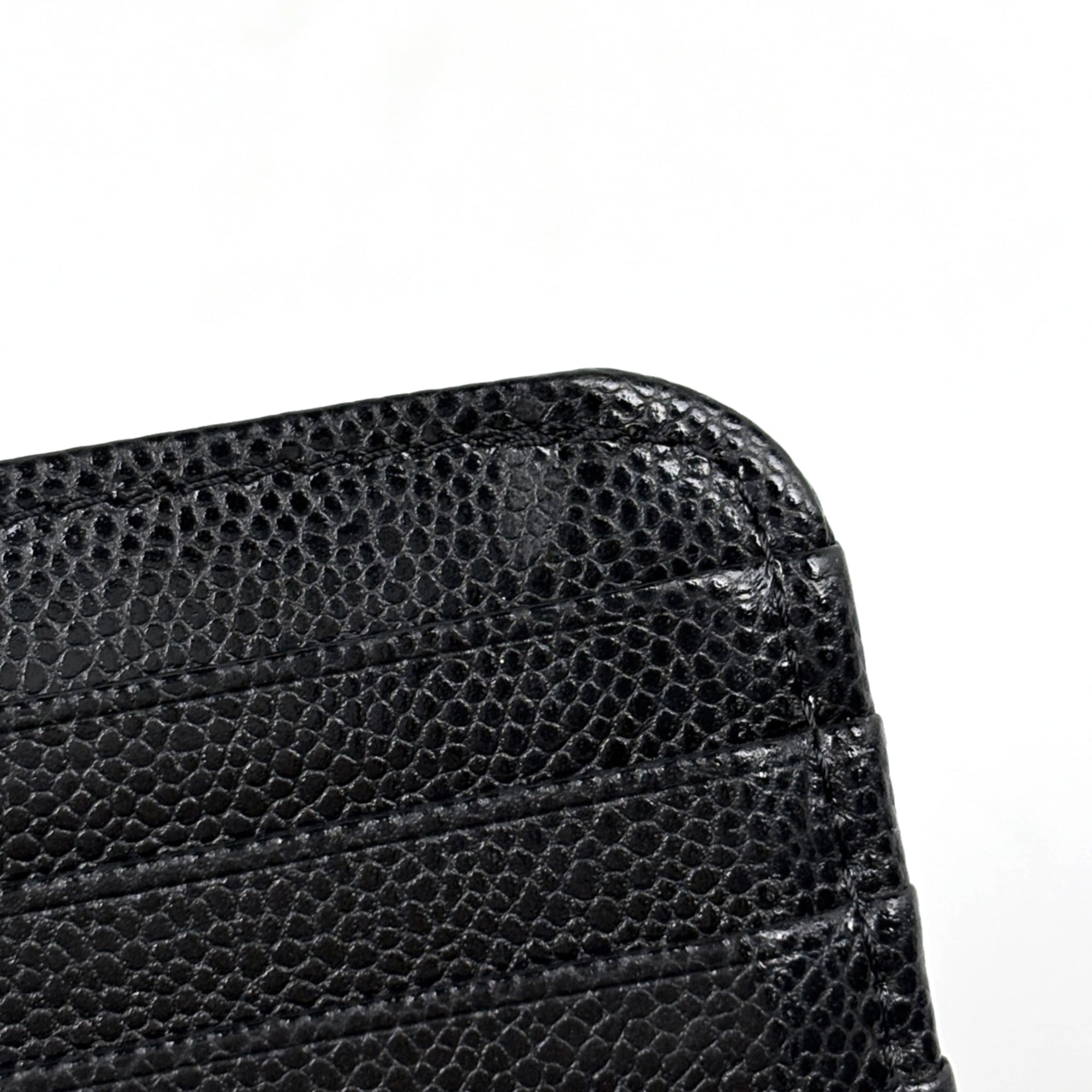 Chanel Matelasse Black Grained Calfskin Coin Purse/Coin Case (Pre-Owned)