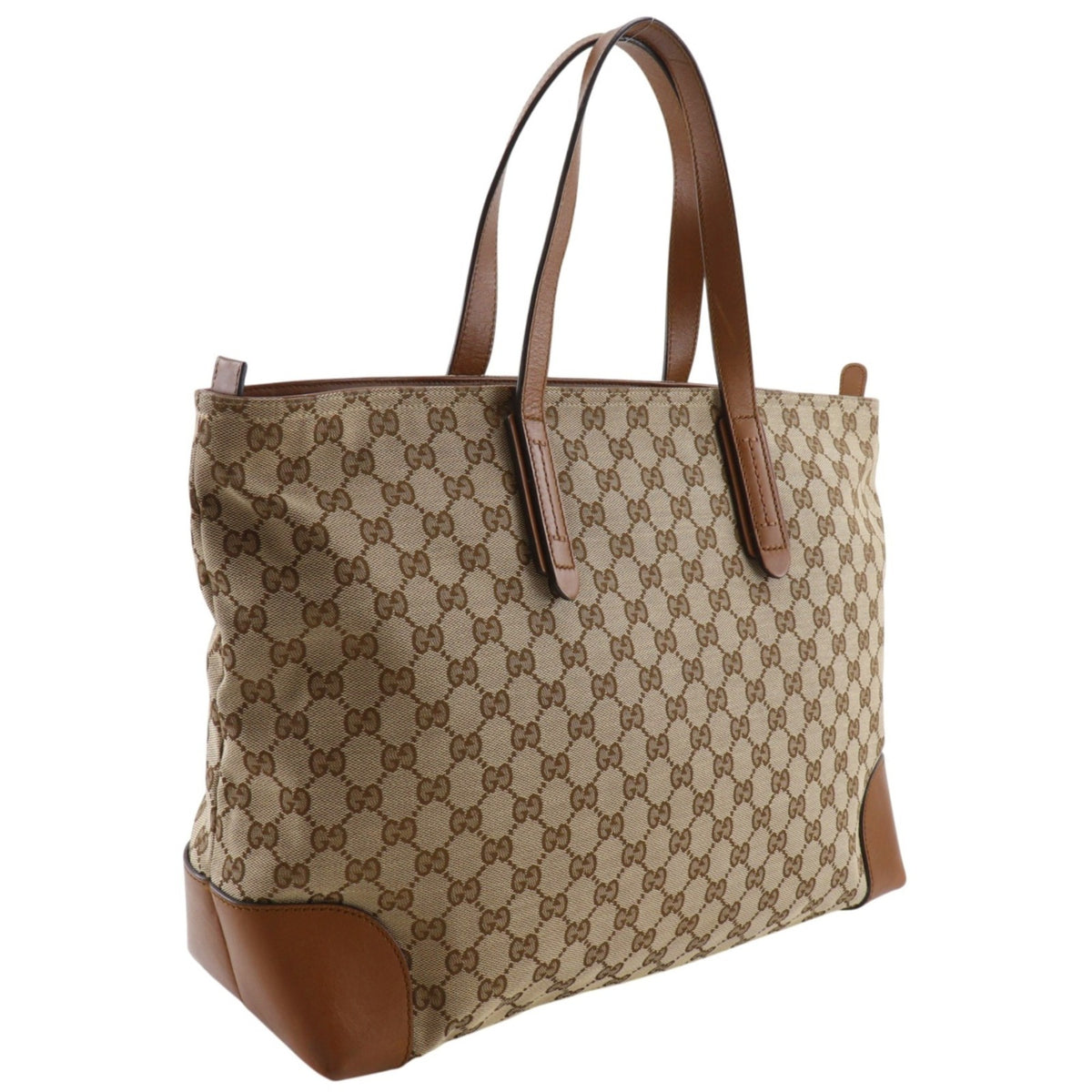 Gucci Sherry Line Brown Gg Canvas Tote Bag (Pre-Owned)