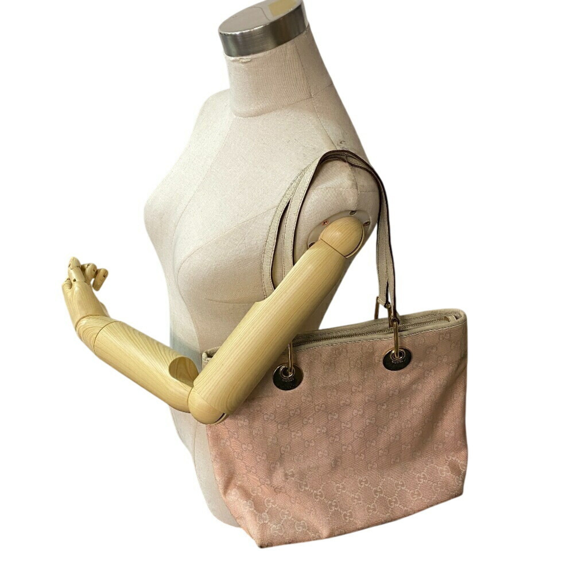 Gucci White Canvas Tote Bag (Pre-Owned)