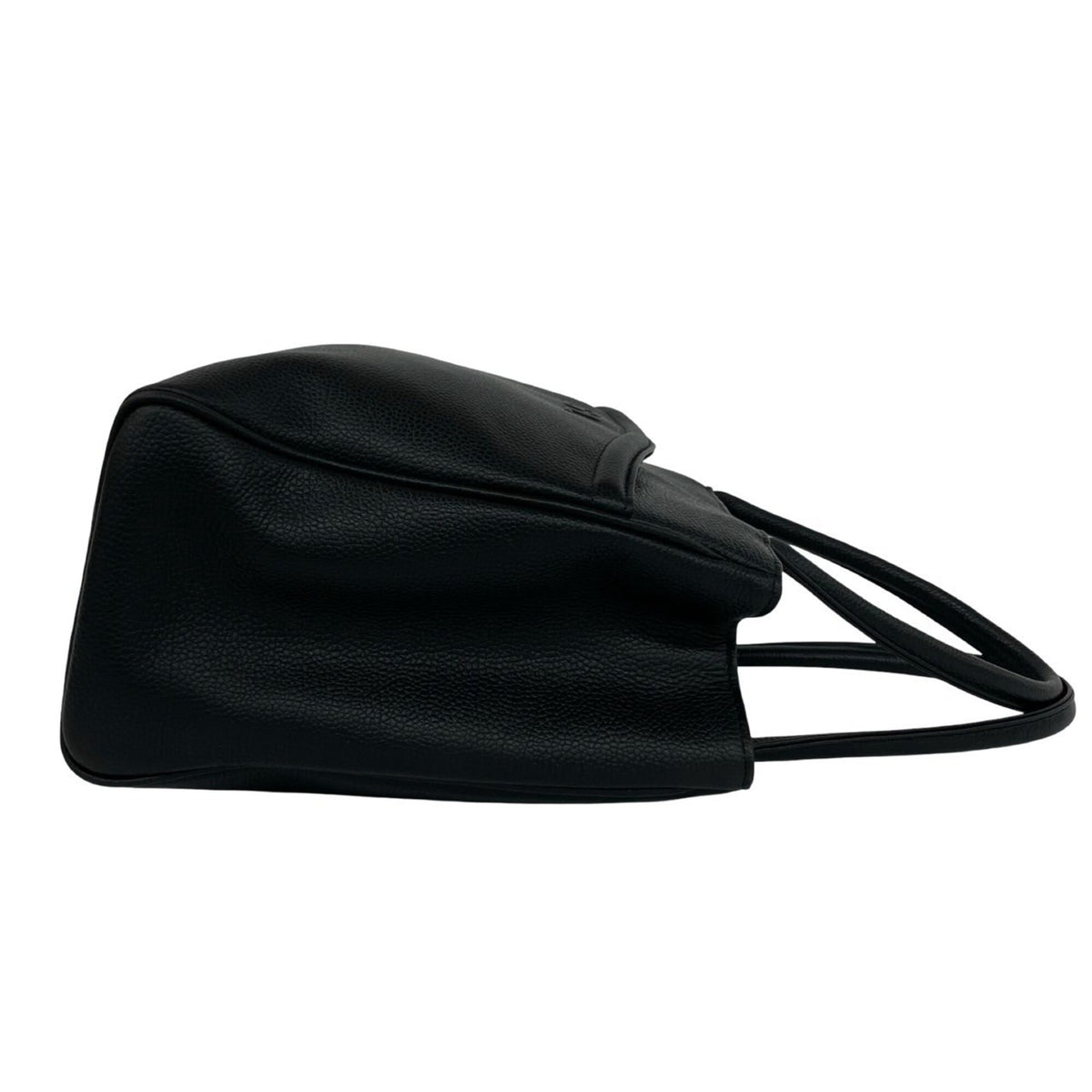 Yves Saint Laurent Black Leather Handbag Tote Bag (Pre-Owned)
