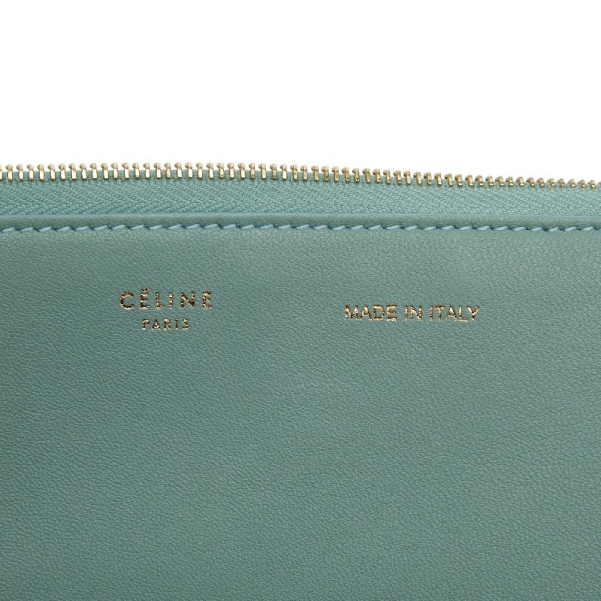Celine Green Pvc Leather Clutch Bag (Pre-Owned)
