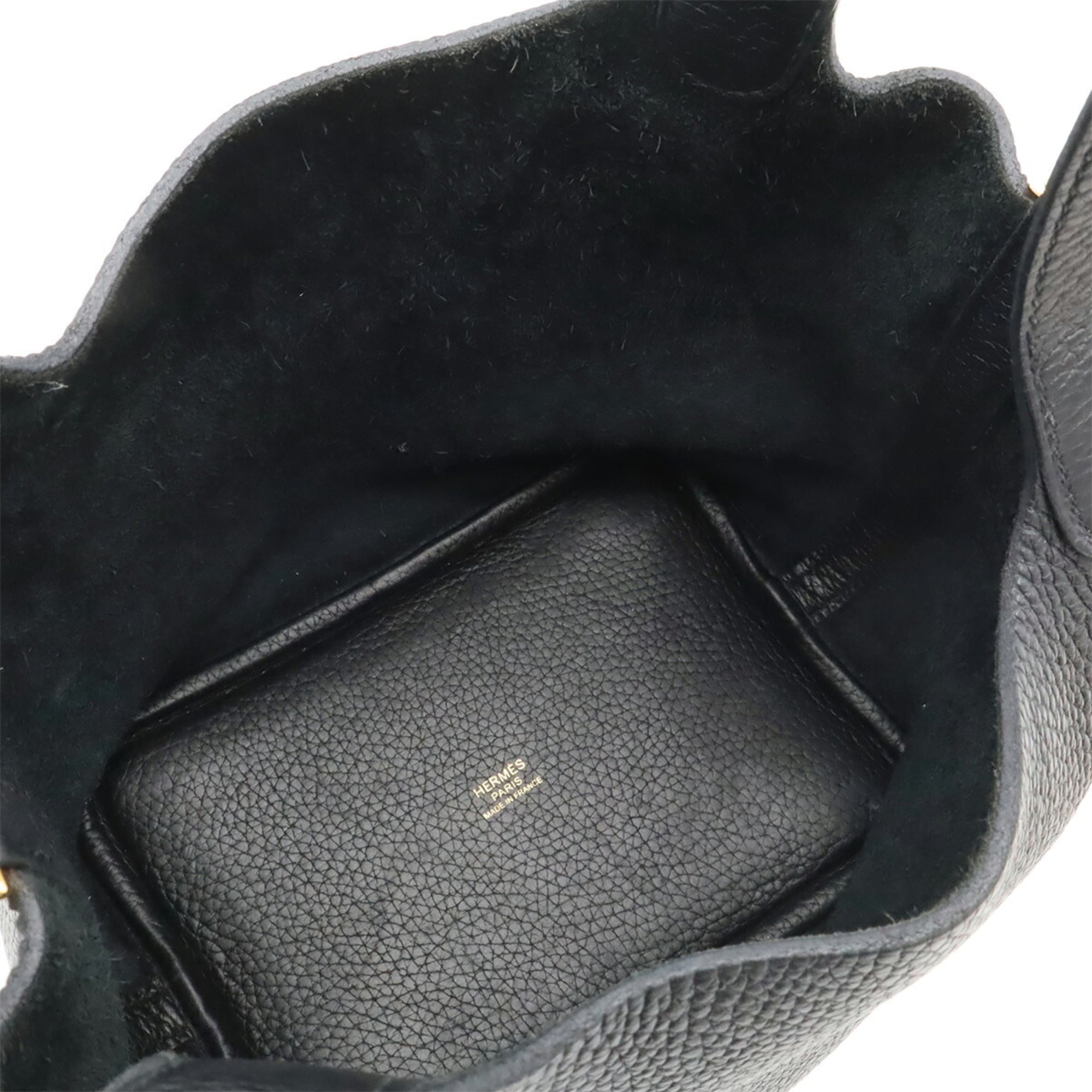 Hermes Picotin Black Taurillon Clemence Leather Handbag Tote Bag (Pre-Owned)