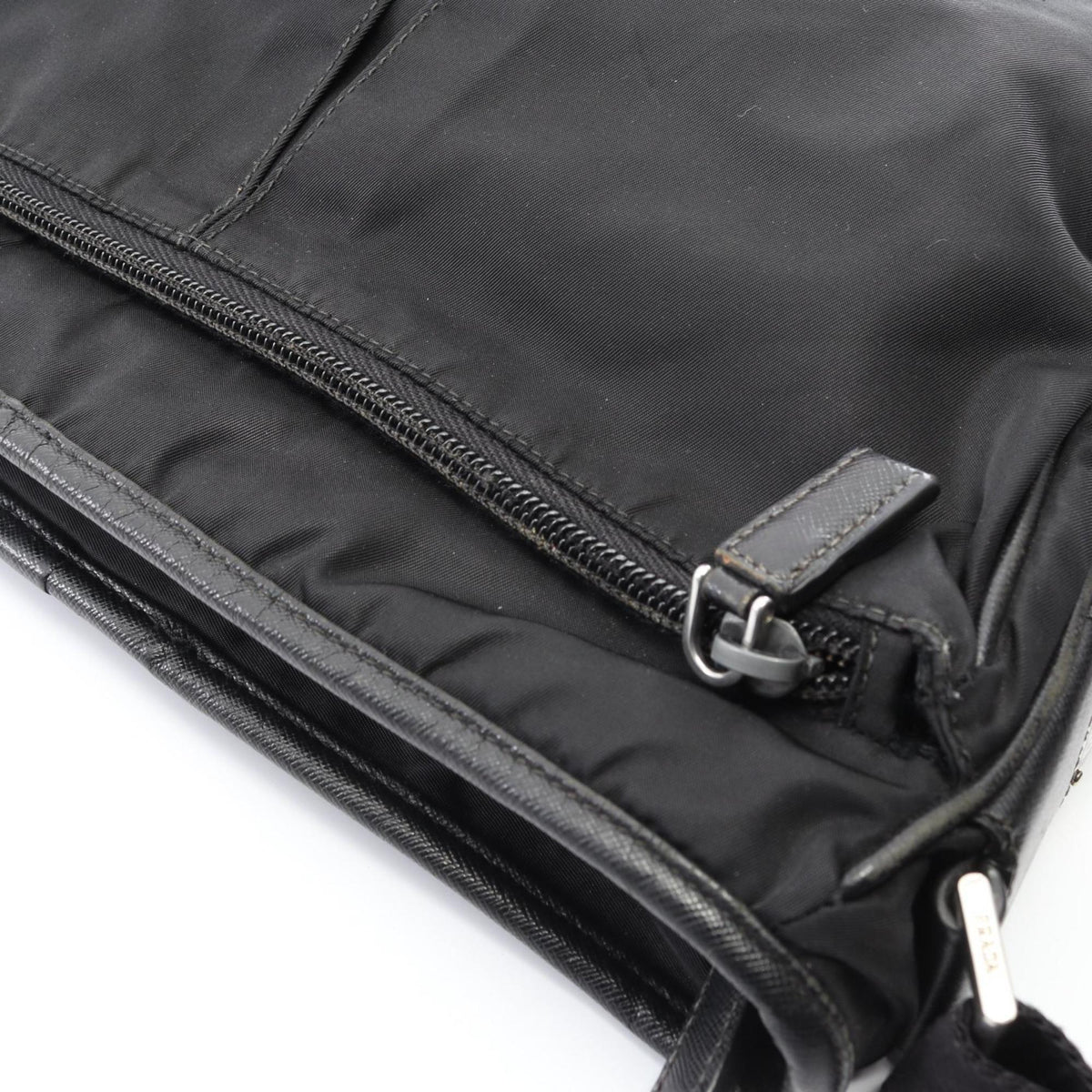 Prada Black Nylon Saffiano Triangle Shoulder Bag (Pre-Owned)