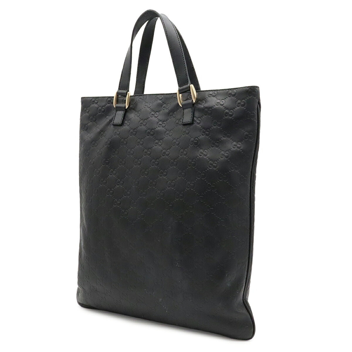 Gucci Guccissima Black Gg Leather Handbag Shoulder Bag Tote Bag (Pre-Owned)