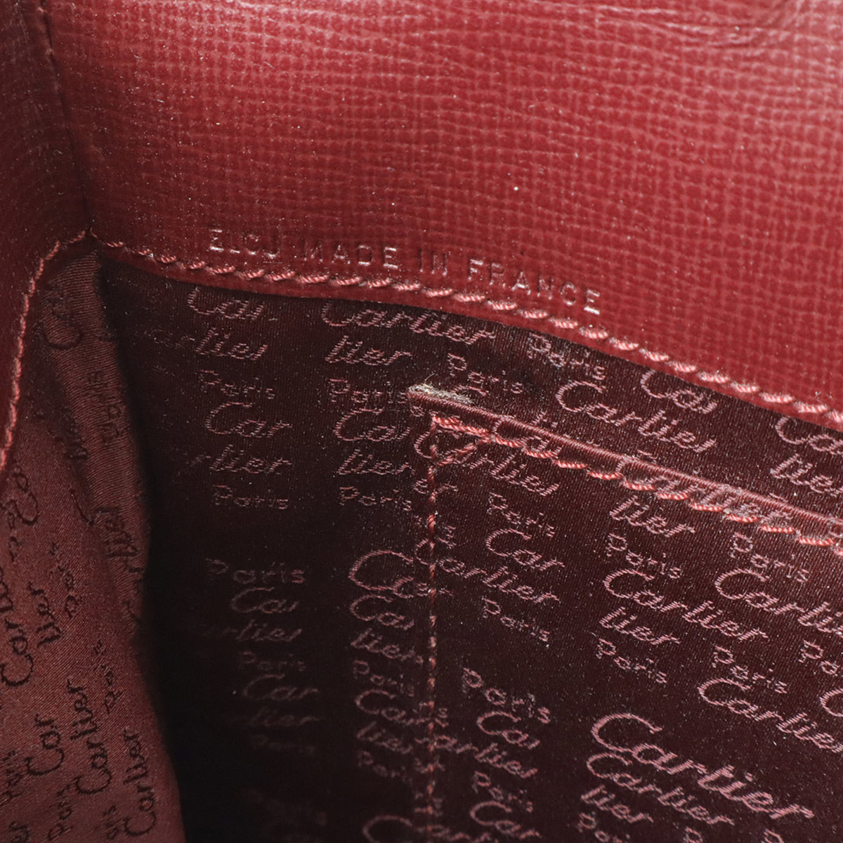 Cartier Must Bordeaux Leather Shoulder Bag Tote Bag (Pre-Owned)