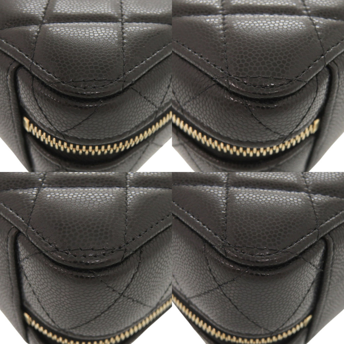 Chanel Black Grained Calfskin Shoulder Bag (Pre-Owned)