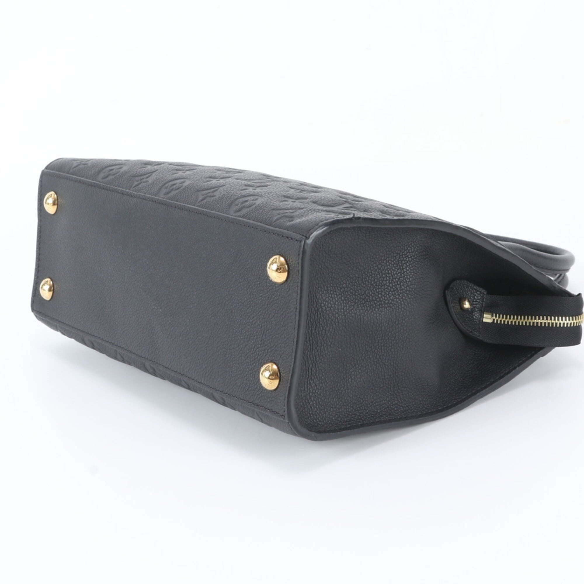 Louis Vuitton Noir Leather Handbag Tote Bag (Pre-Owned)