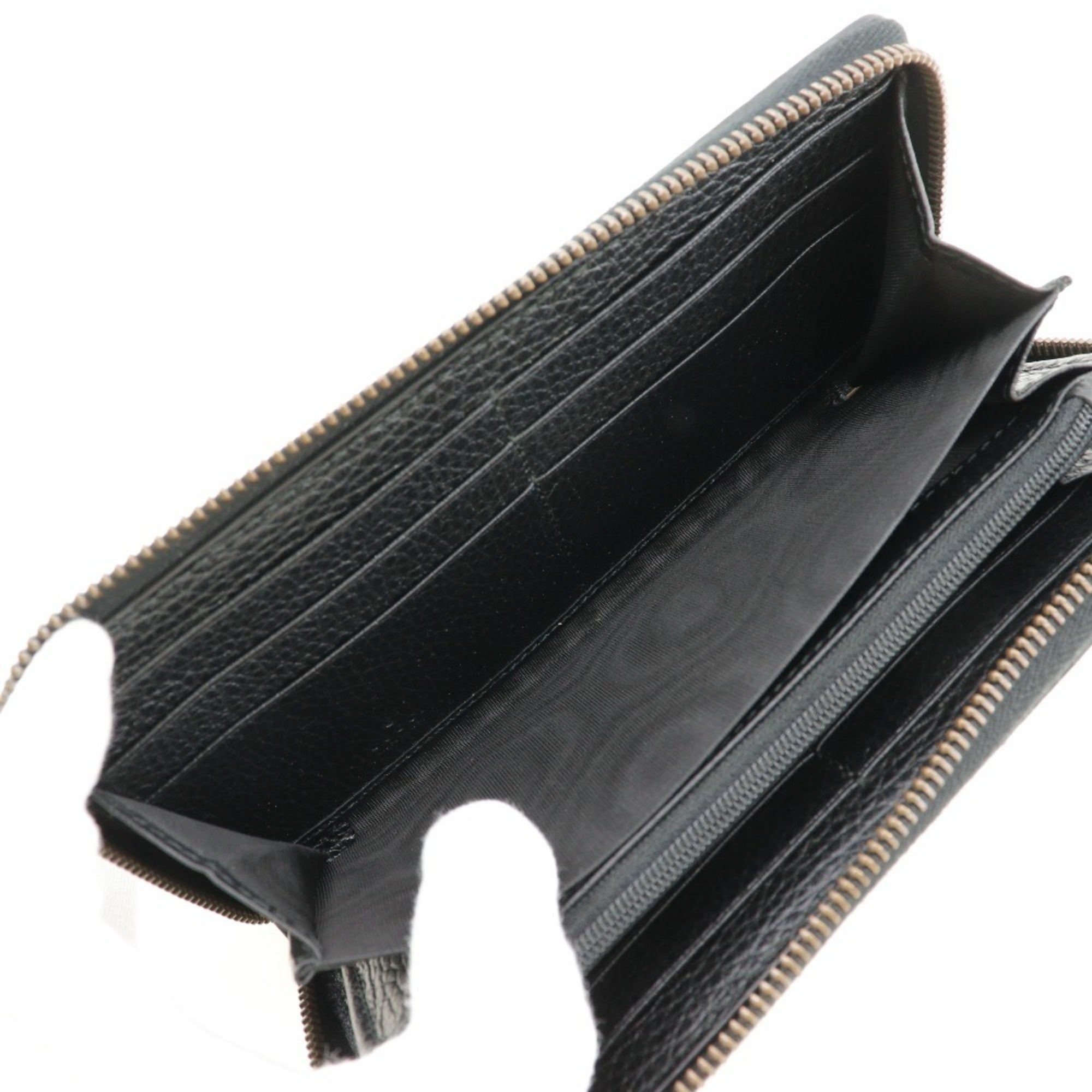 Gucci Black Leather Long Wallet (Bi-Fold) (Pre-Owned)