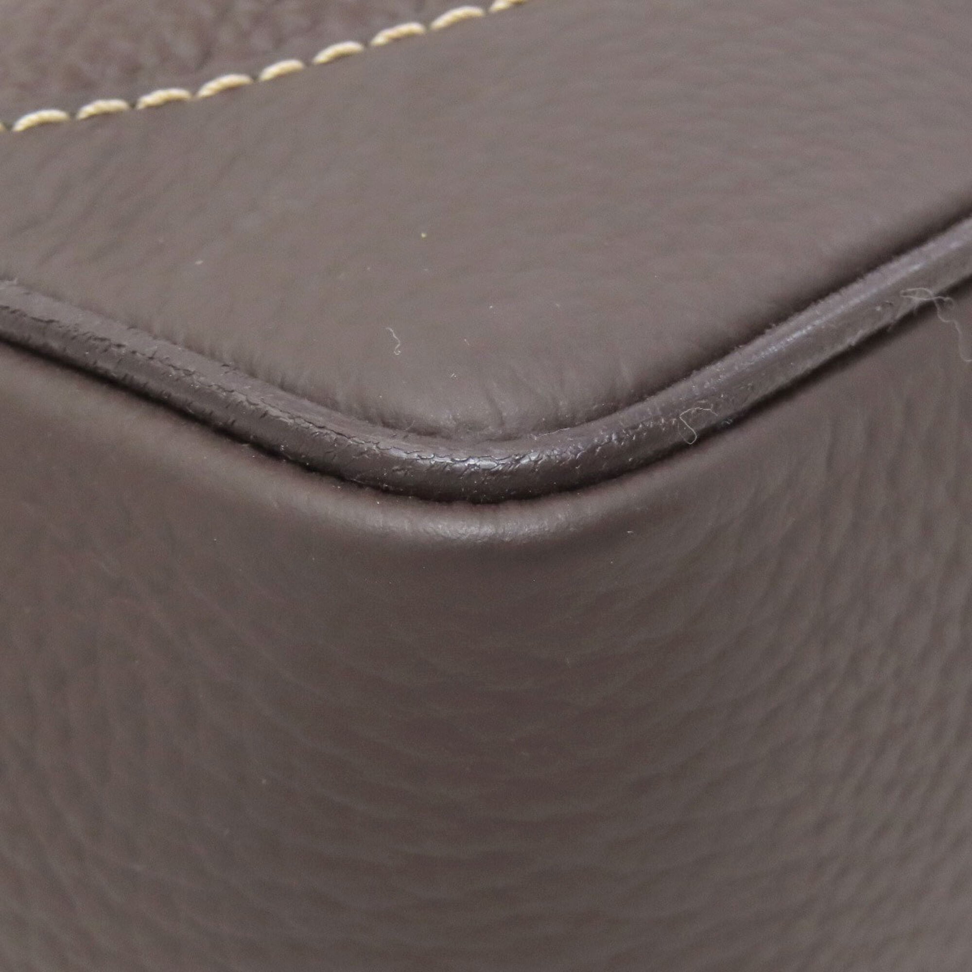 Dunhill Dark Brown Leather Shoulder Bag (Pre-Owned)