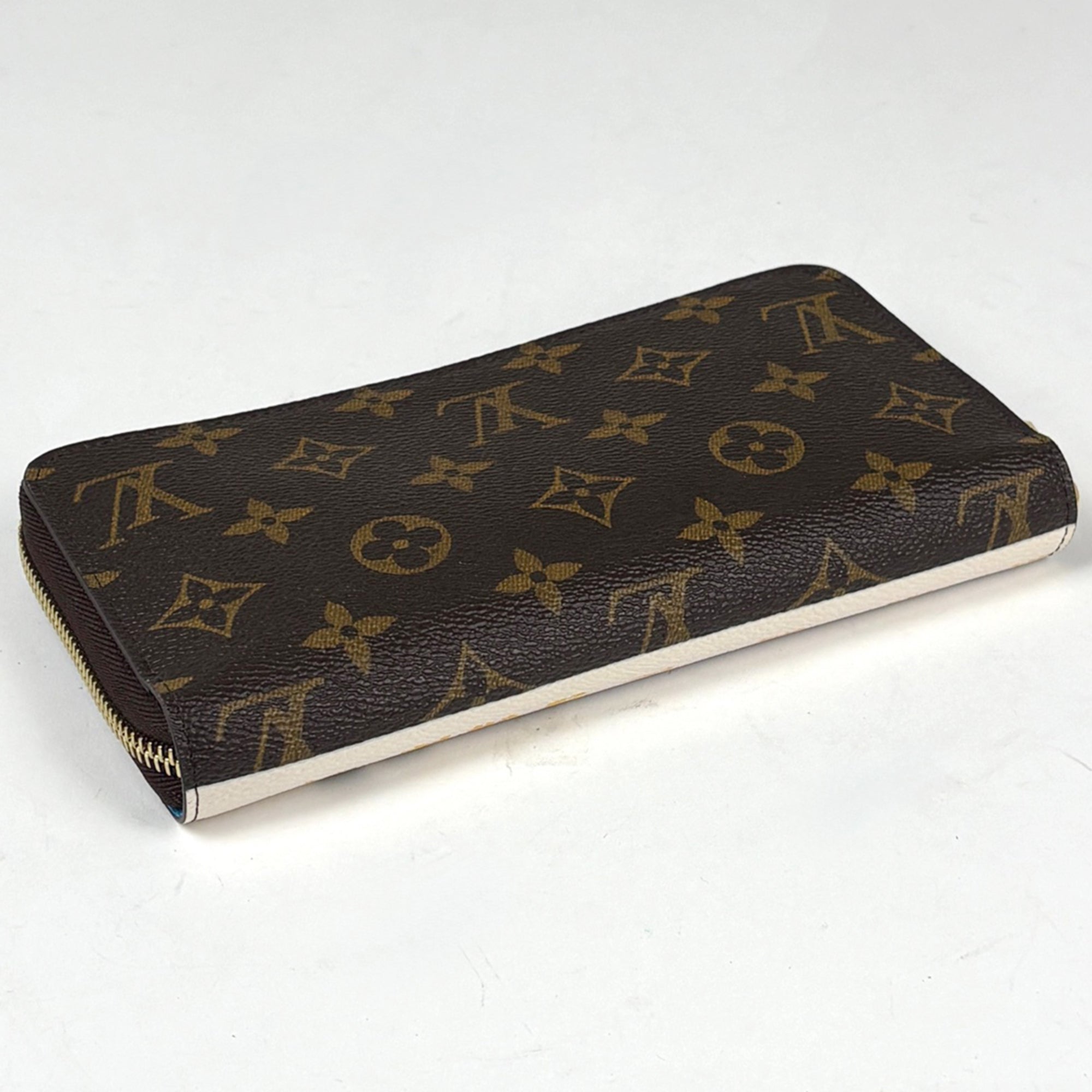 Louis Vuitton Monogram Blue Brown Monogram Long Wallet (Bi-Fold) (Pre-Owned)
