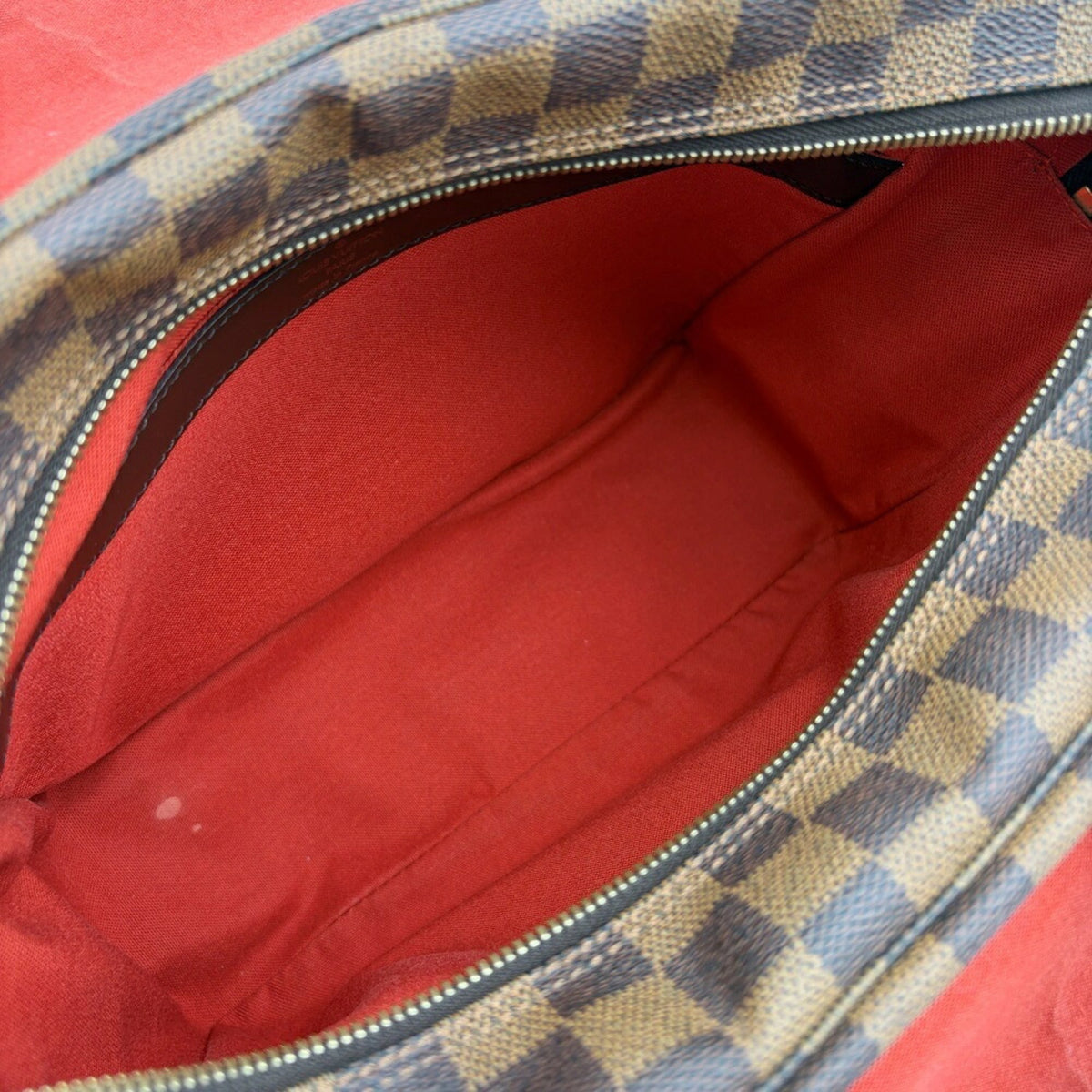 Louis Vuitton Ebene Damier Canvas Leather Shoulder Bag (Pre-Owned)