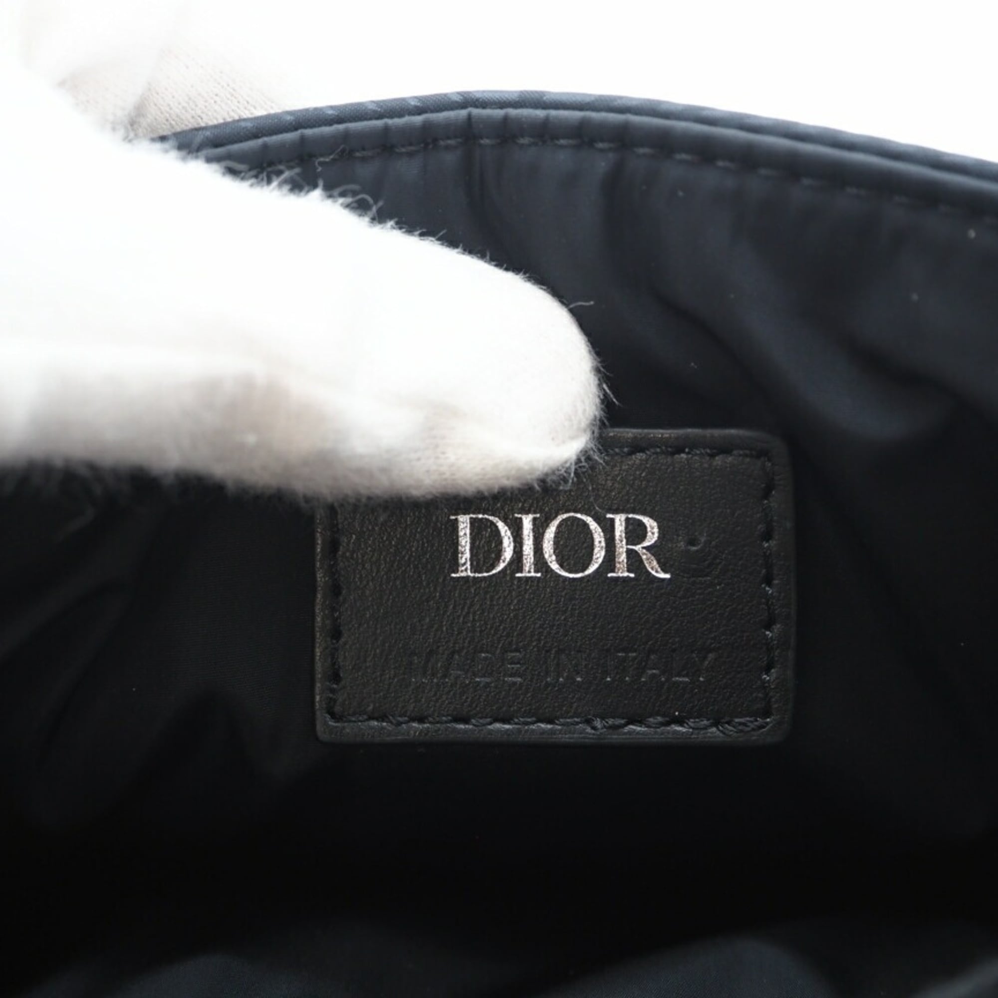 Christian Dior Navy Coated Canvas Shoulder Bag (Pre-Owned)