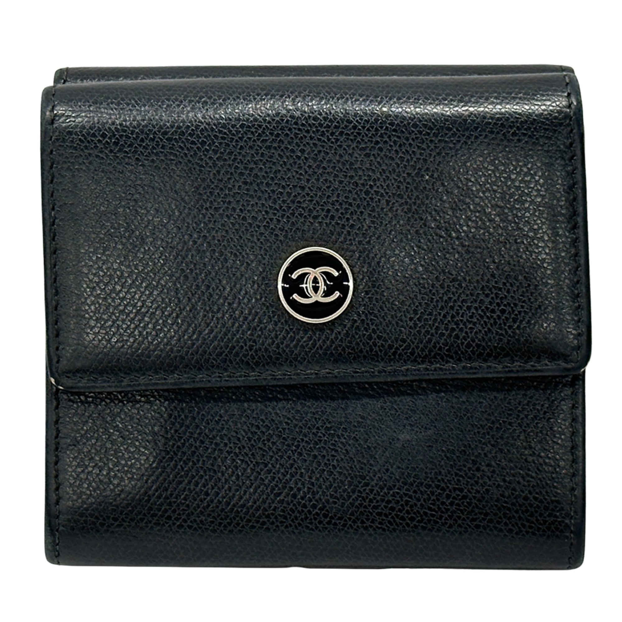 Chanel Black Leather Wallet (Bi-Fold) (Pre-Owned)
