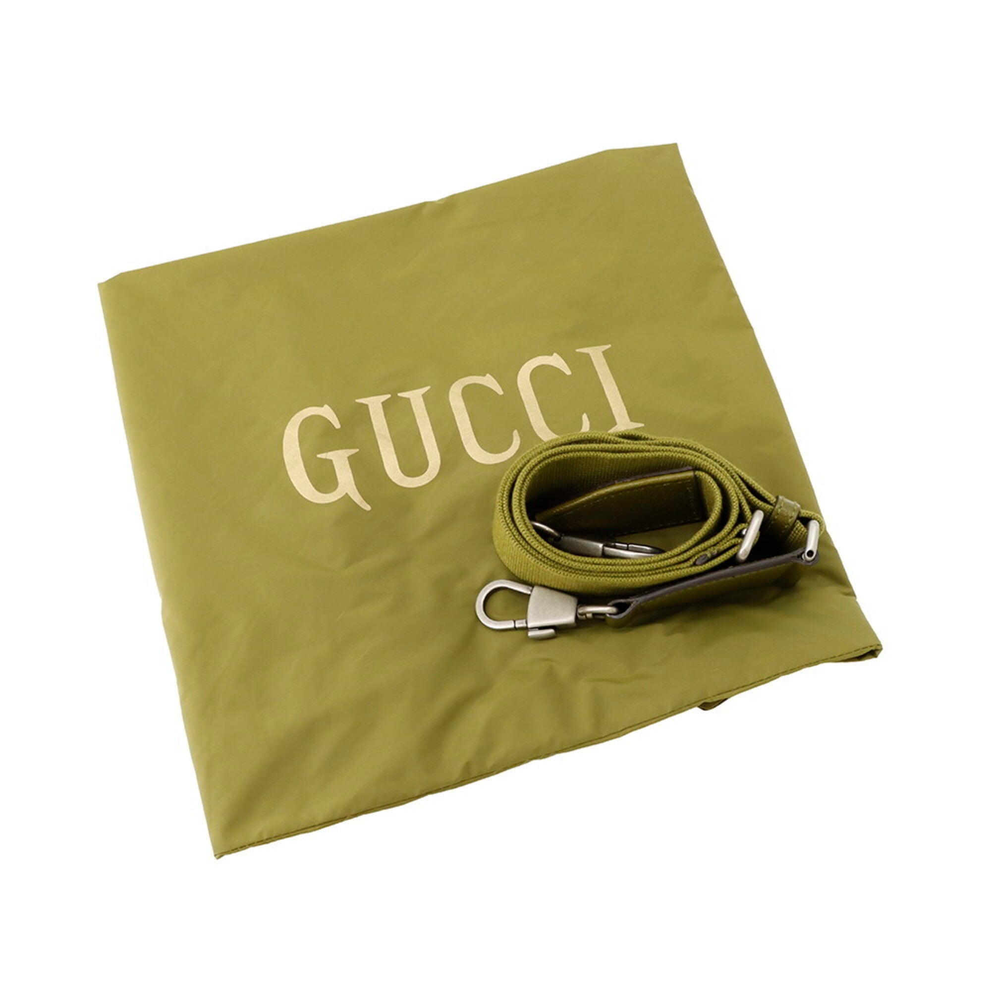 Gucci Green Nylon Handbag Tote Bag (Pre-Owned)