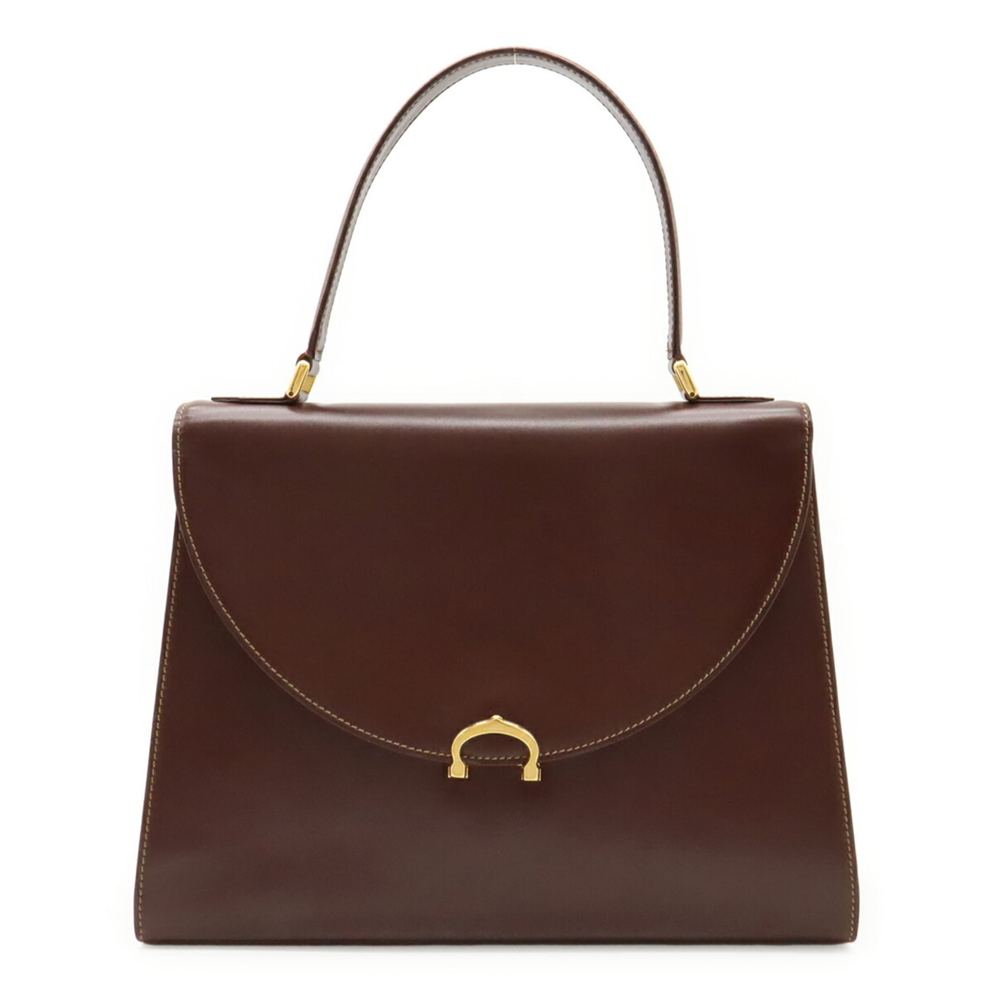 Cartier Bordeaux Leather Handbag (Pre-Owned)