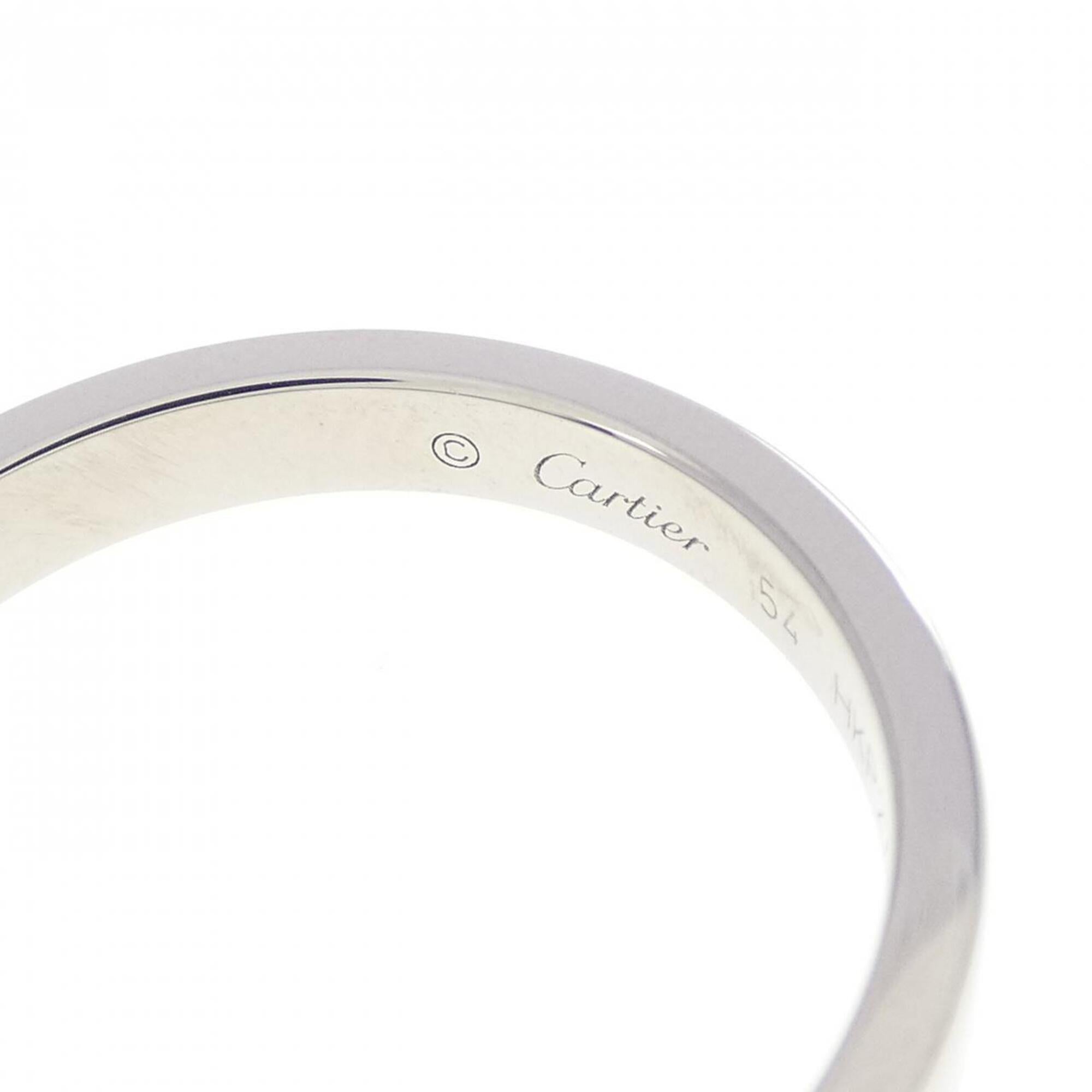 Cartier Silver Platinum 950 Band Ring (Pre-Owned)