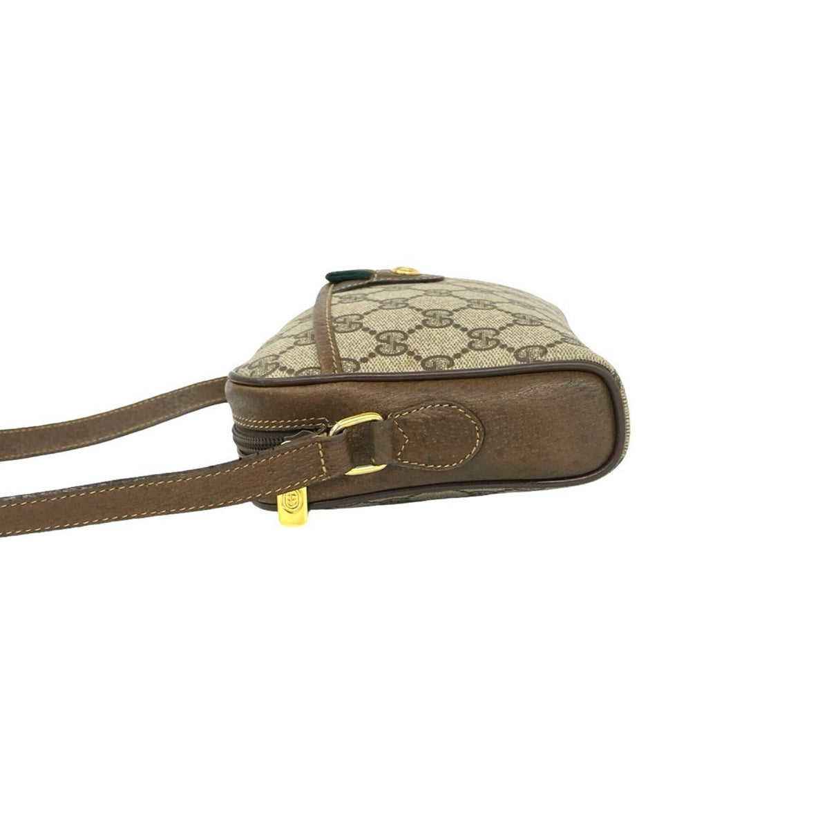 Gucci Brown Green Red Color Leather Pvc Pochette Shoulder Bag (Pre-Owned)