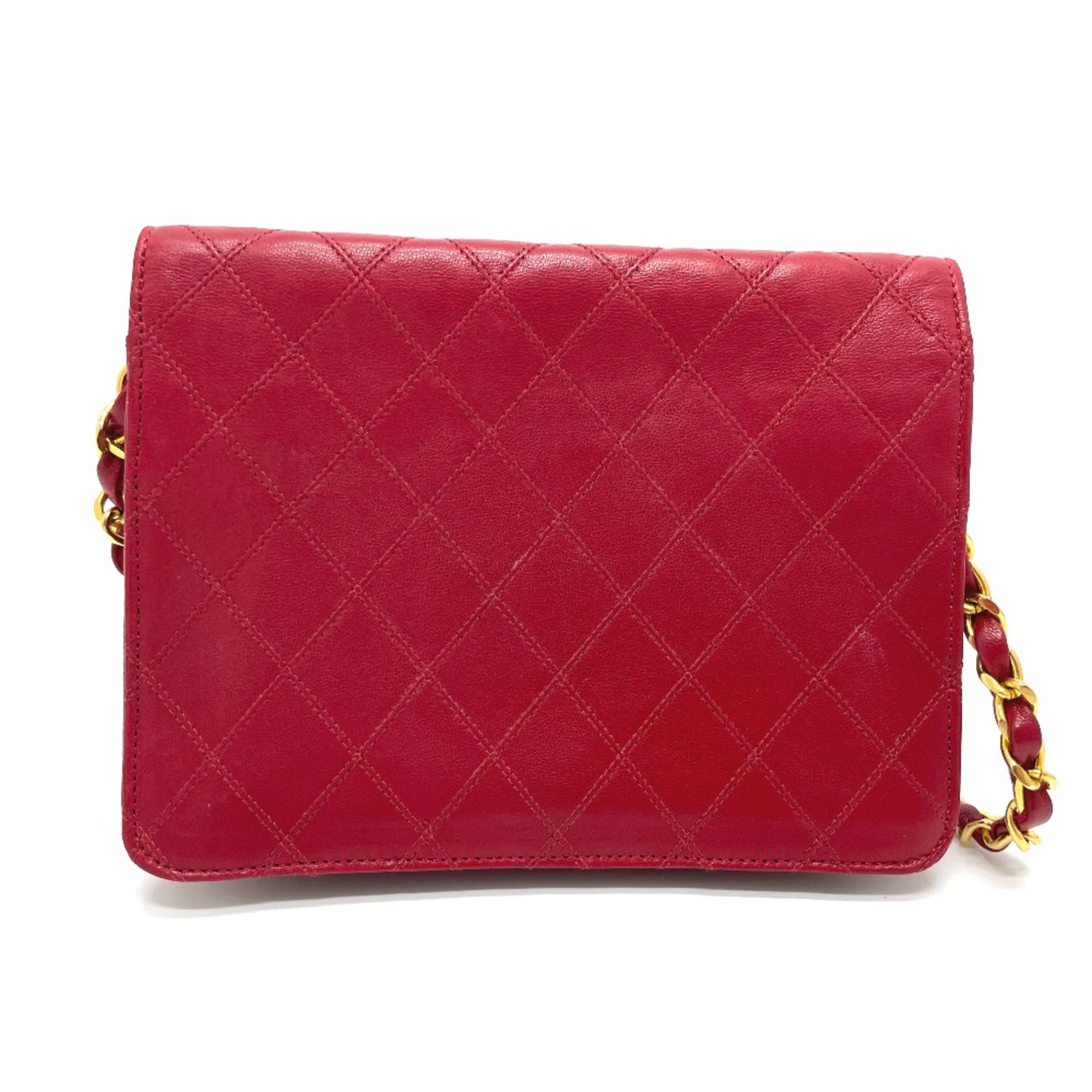 Chanel Red Leather Shoulder Bag (Pre-Owned)