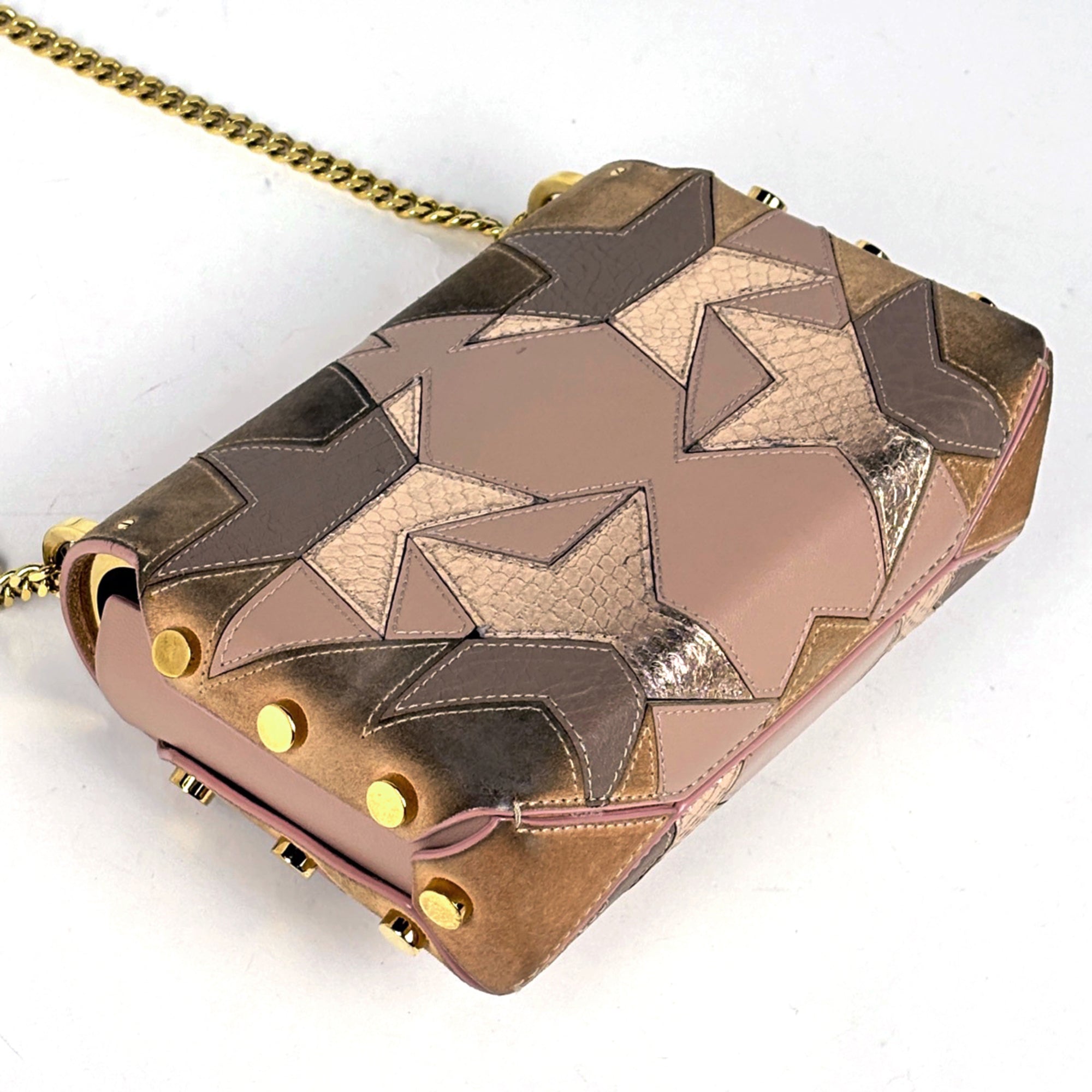 Jimmy Choo Pink Beige Leather Shoulder Bag (Pre-Owned)