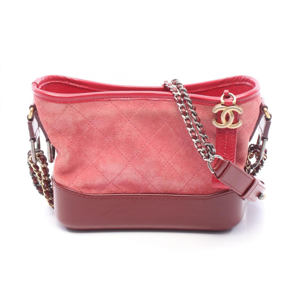 Chanel Bordeaux Red Color Suede Leather Handbag Shoulder Bag (Pre-Owned)
