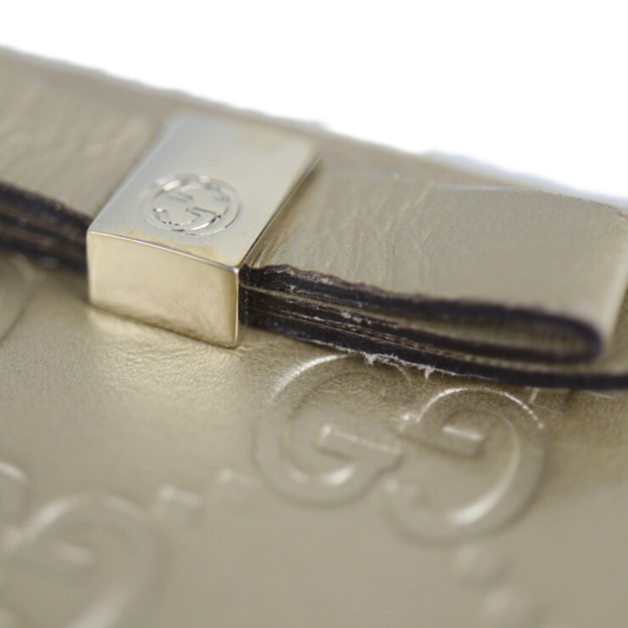 Gucci Champagne Gold Leather Coin Purse/Coin Case (Pre-Owned)
