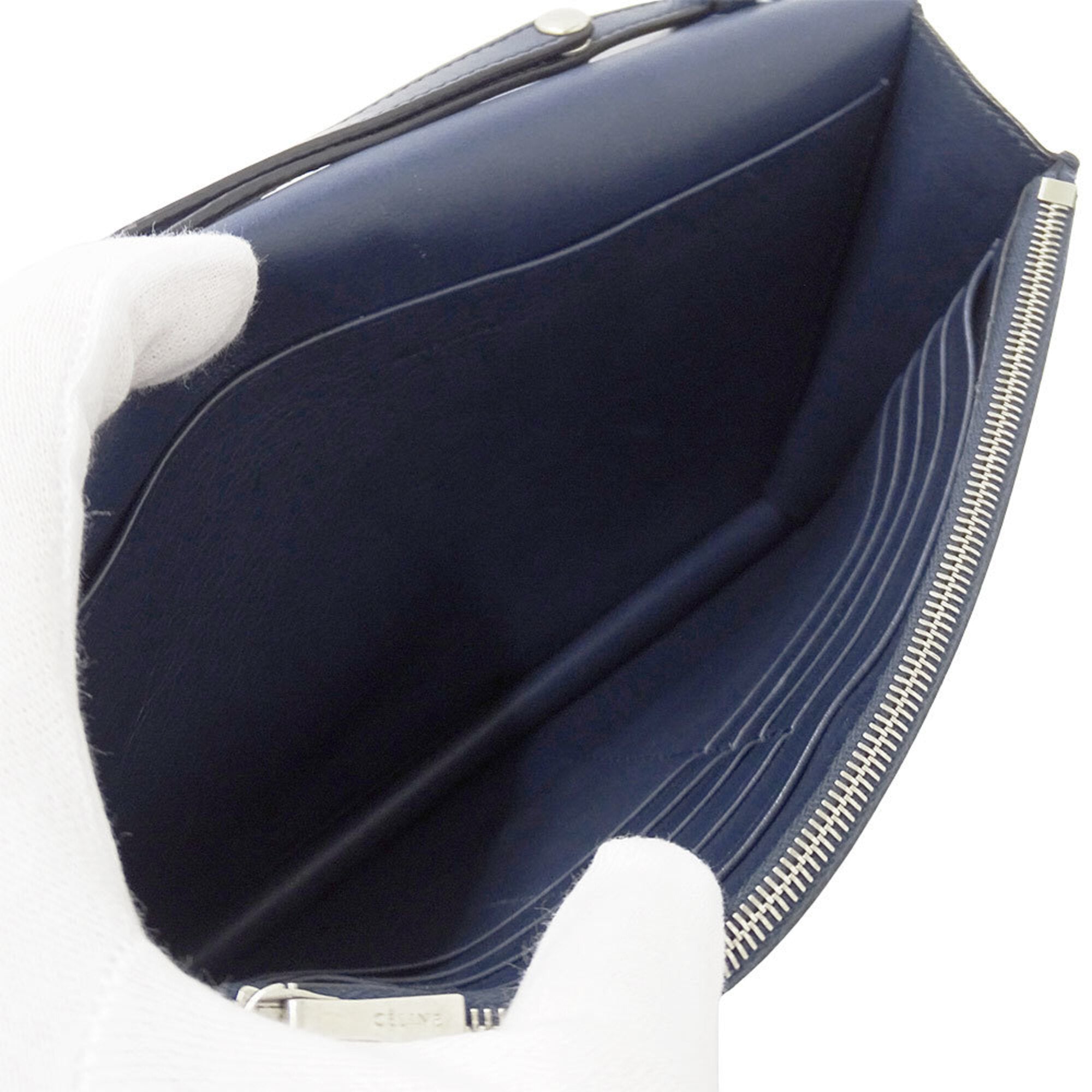 Celine Bordeaux Navy Leather Handbag Shoulder Bag (Pre-Owned)