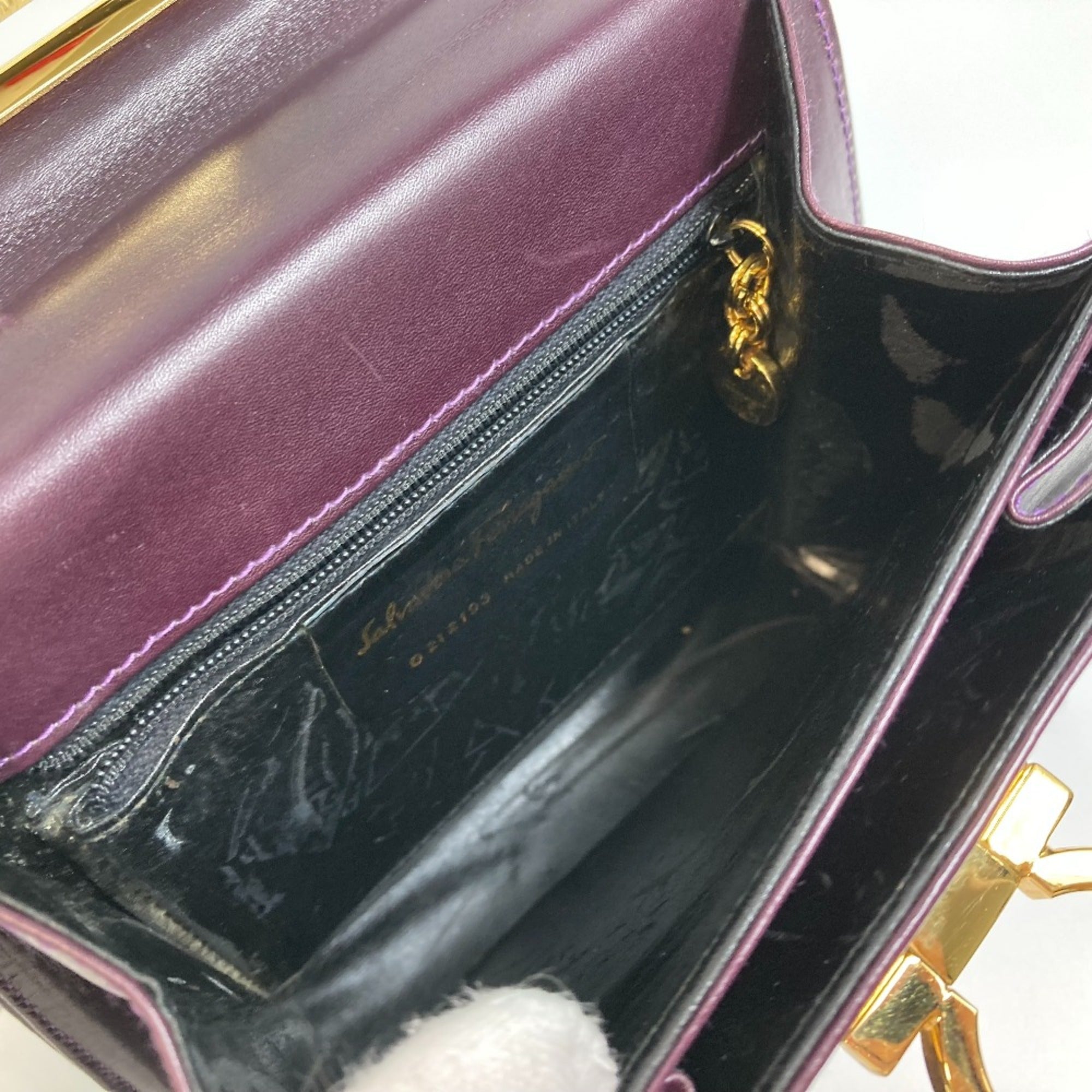 Salvatore Ferragamo Purple Leather Handbag (Pre-Owned)