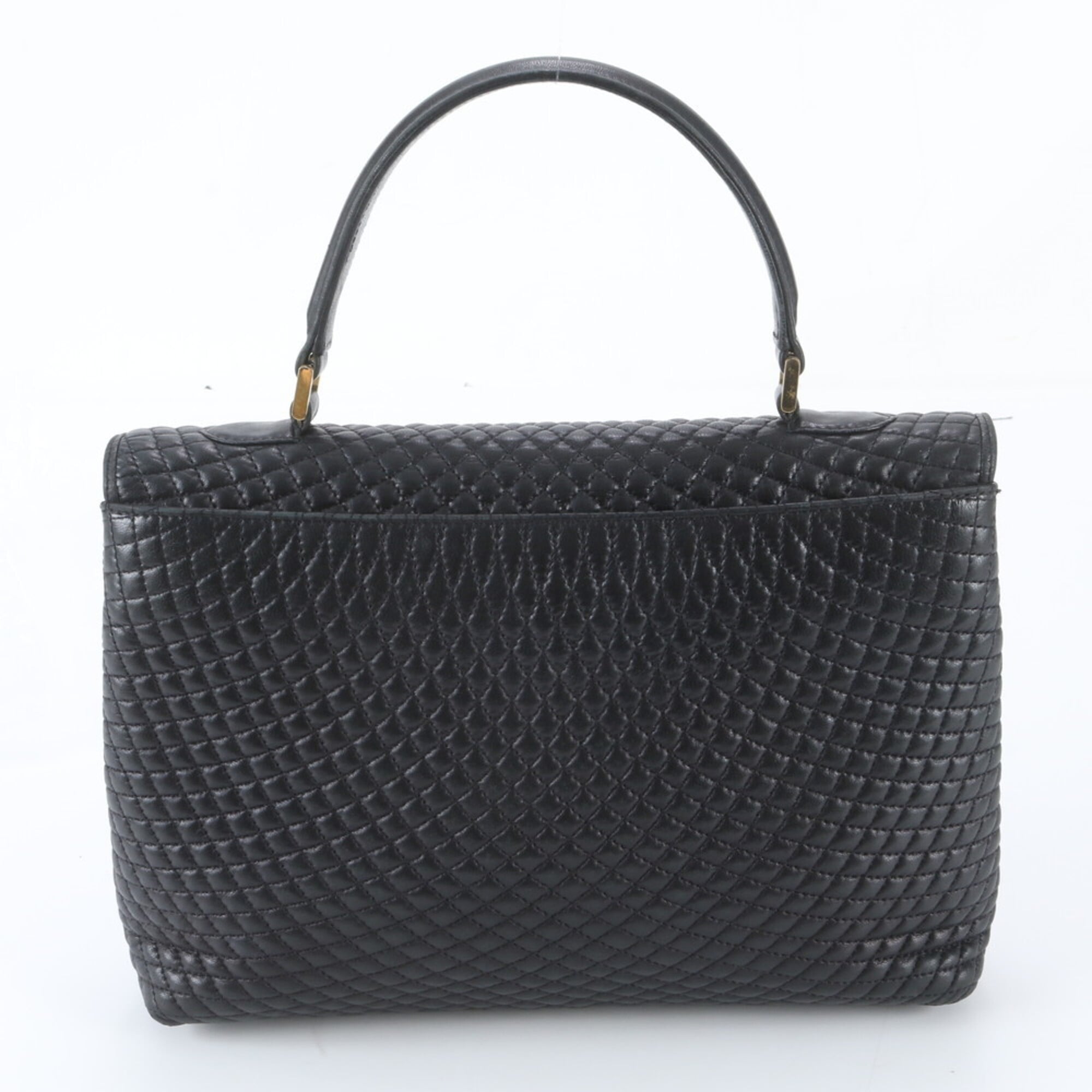 Bally Black Leather Handbag Tote Bag (Pre-Owned)
