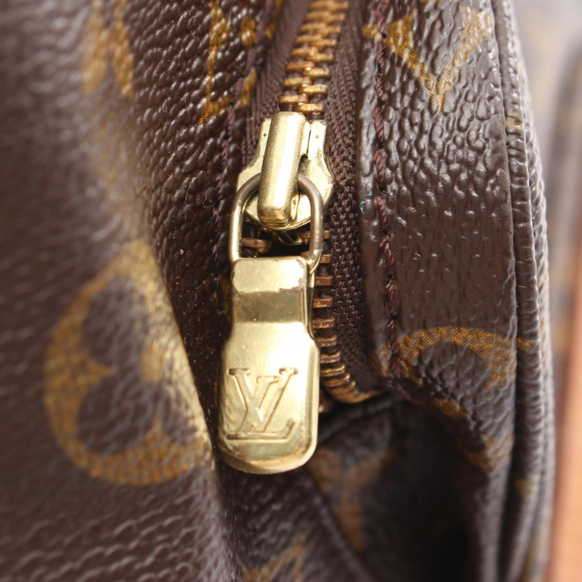 Louis Vuitton Brown Coated Canvas Leather Backpack Handbag (Pre-Owned)