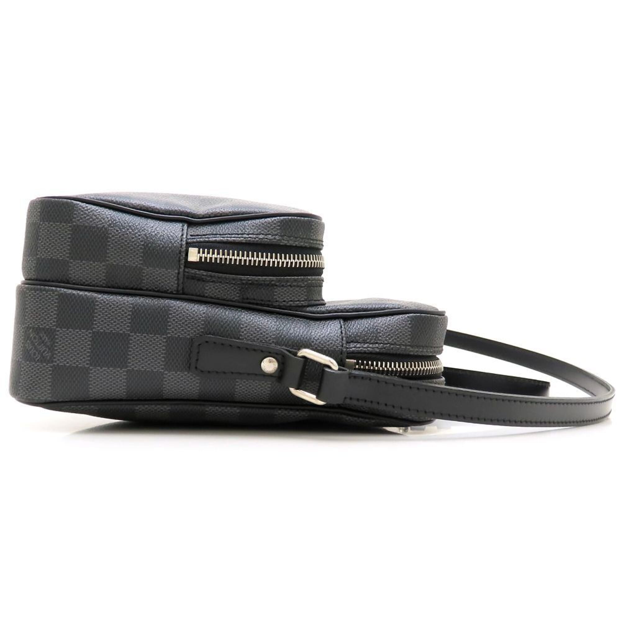 Louis Vuitton Black Gray Damier Canvas Shoulder Bag (Pre-Owned)
