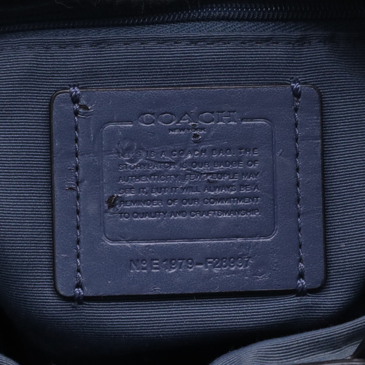 Coach Navy Leather Handbag Shoulder Bag (Pre-Owned)