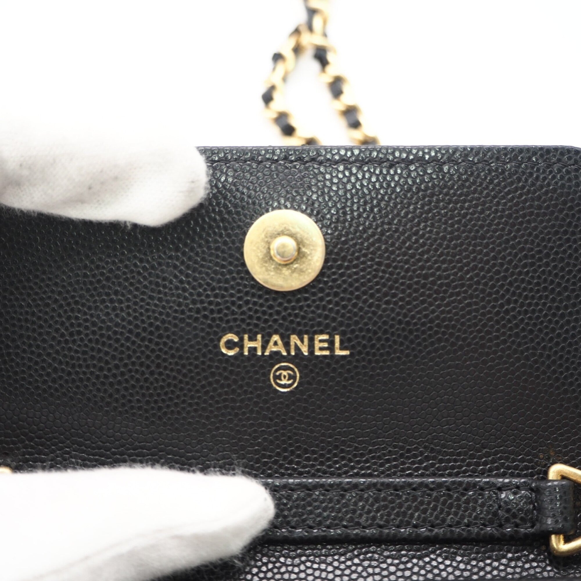 Chanel Matelasse Black Grained Calfskin Shoulder Bag (Pre-Owned)