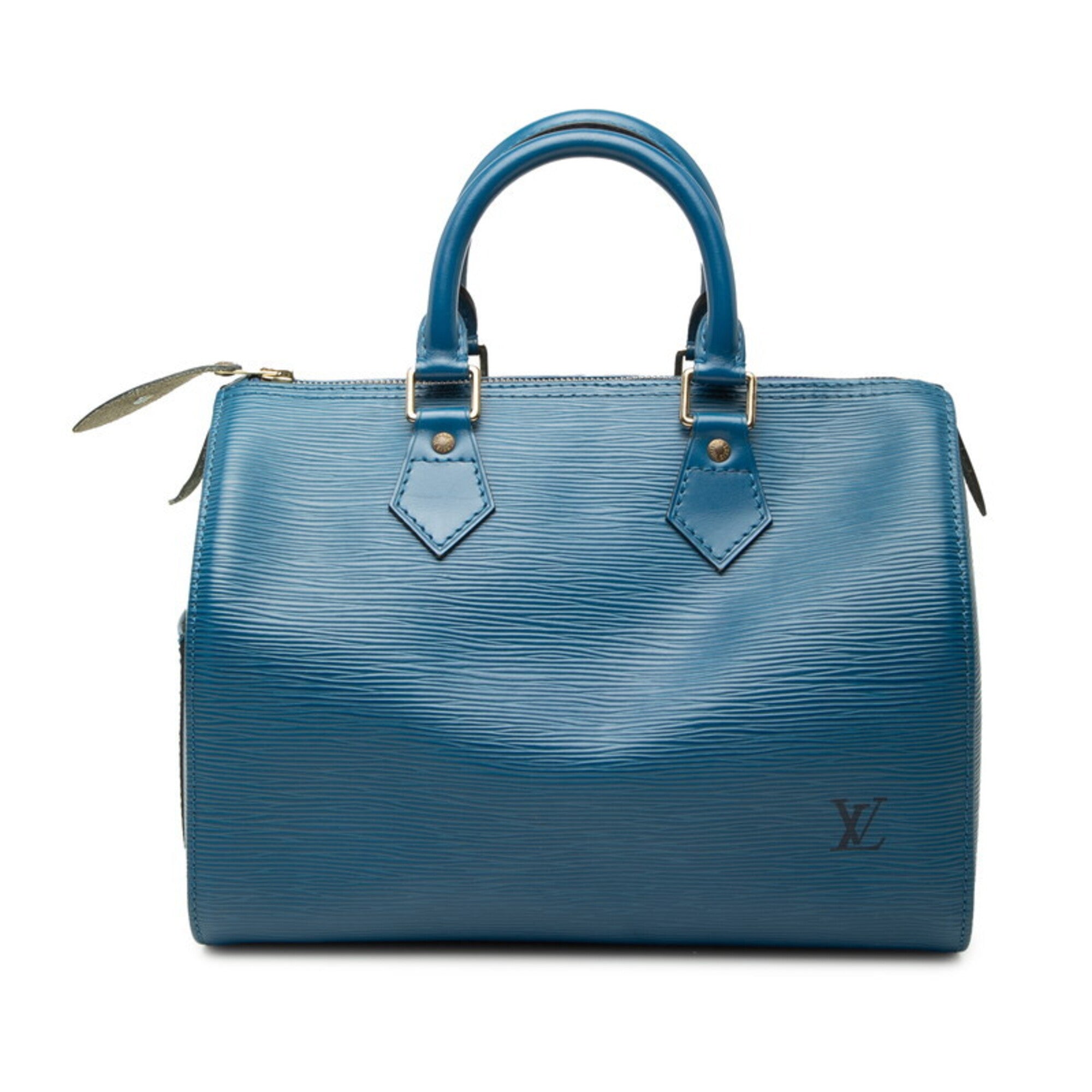 Louis Vuitton Toledo Blue Leather Boston Bag Handbag (Pre-Owned)