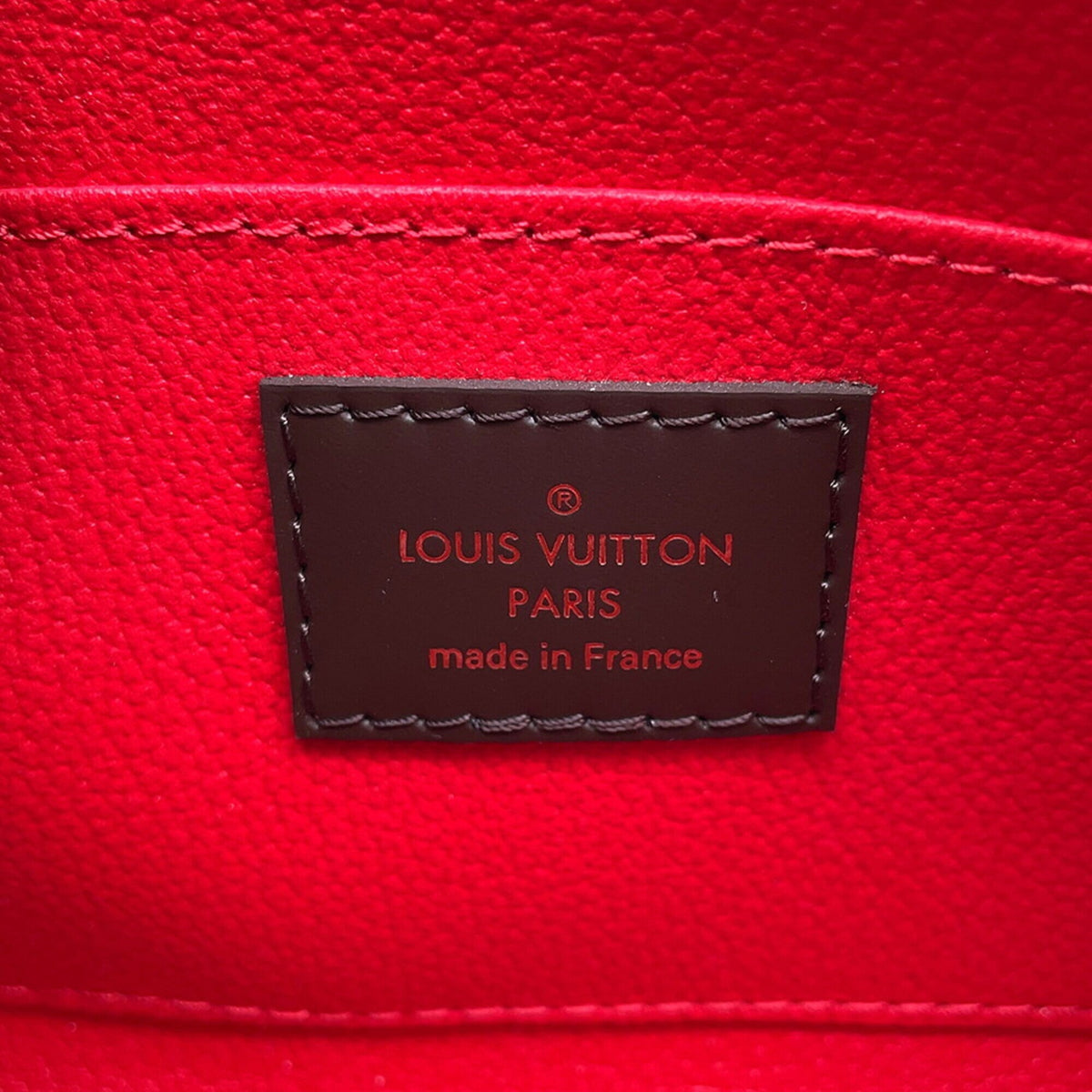 Louis Vuitton Damier Damier Canvas Ebene Red Color Damier Canvas Pochette Pouch (Pre-Owned)