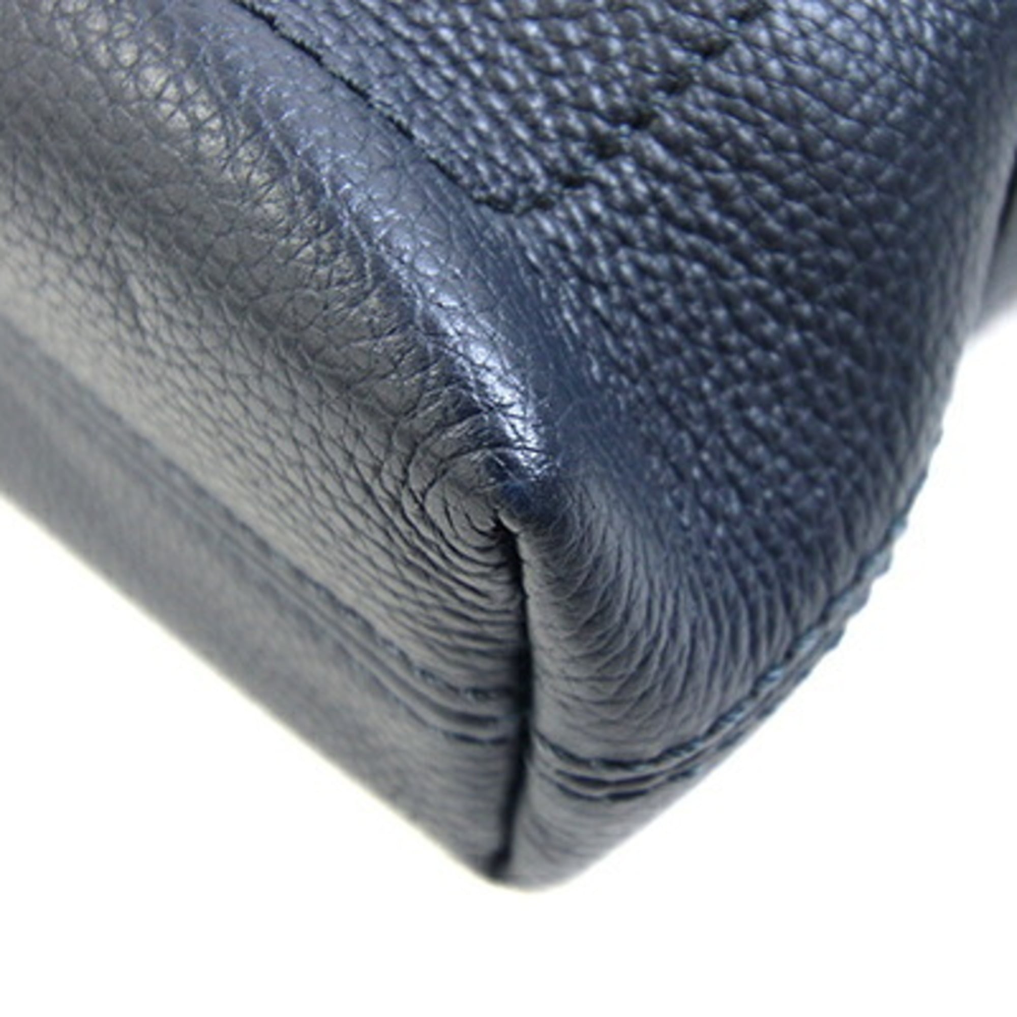 Dunhill Navy Leather Canvas Pochette Shoulder Bag (Pre-Owned)