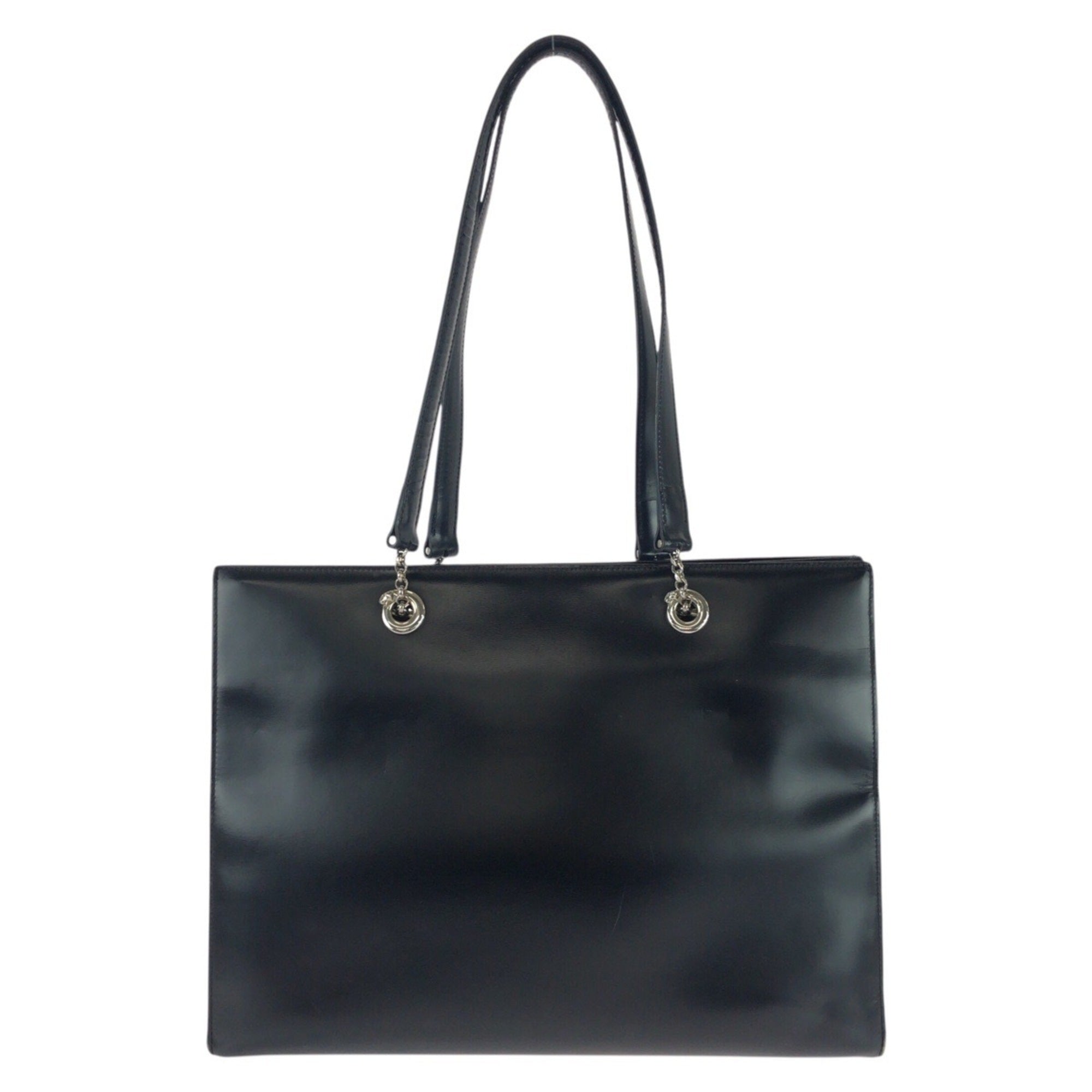 Cartier Black Leather Shoulder Bag Tote Bag (Pre-Owned)