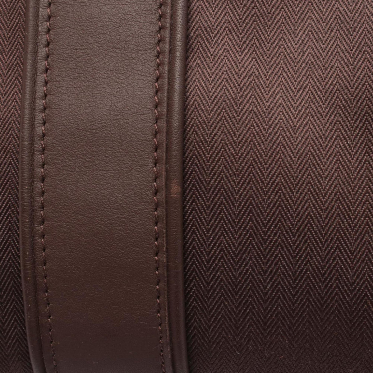 Hermes Brown Canvas Leather Handbag (Pre-Owned)