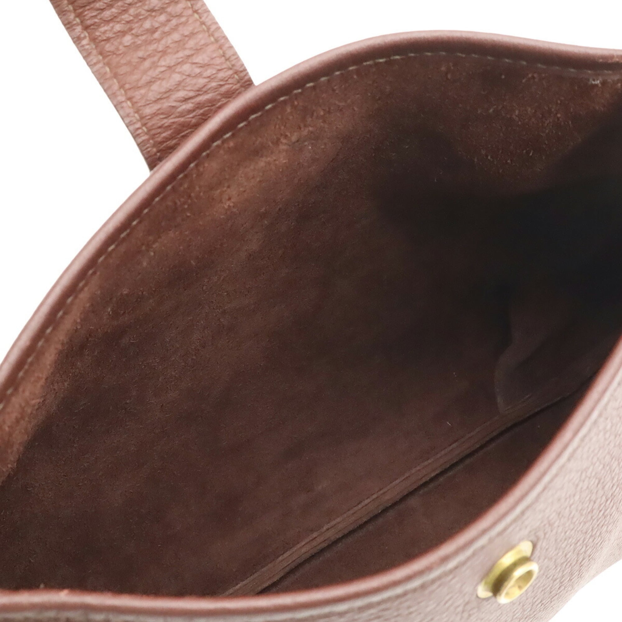 Hermes Bordeaux Brown Red Color Togo Leather Pochette Shoulder Bag (Pre-Owned)
