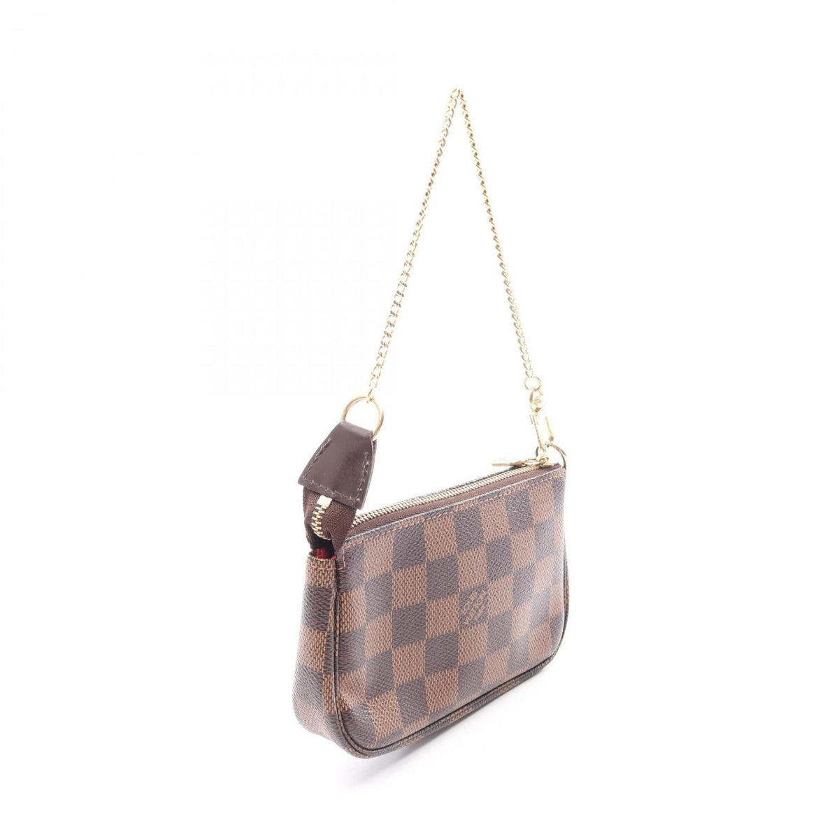 Louis Vuitton Brown Damier Canvas Red Brown Red Color Coated Canvas Handbag Pochette (Pre-Owned)