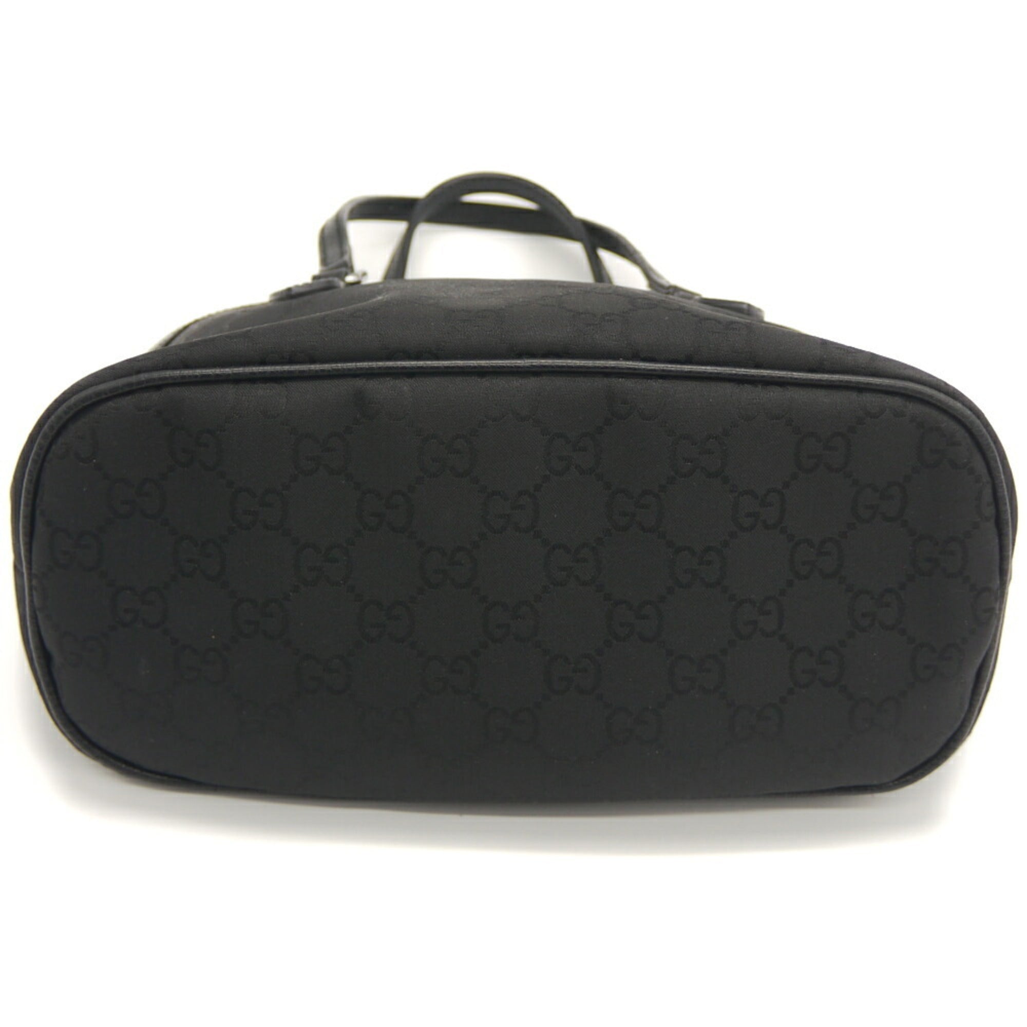 Gucci Black Nylon Leather Handbag Shoulder Bag (Pre-Owned)