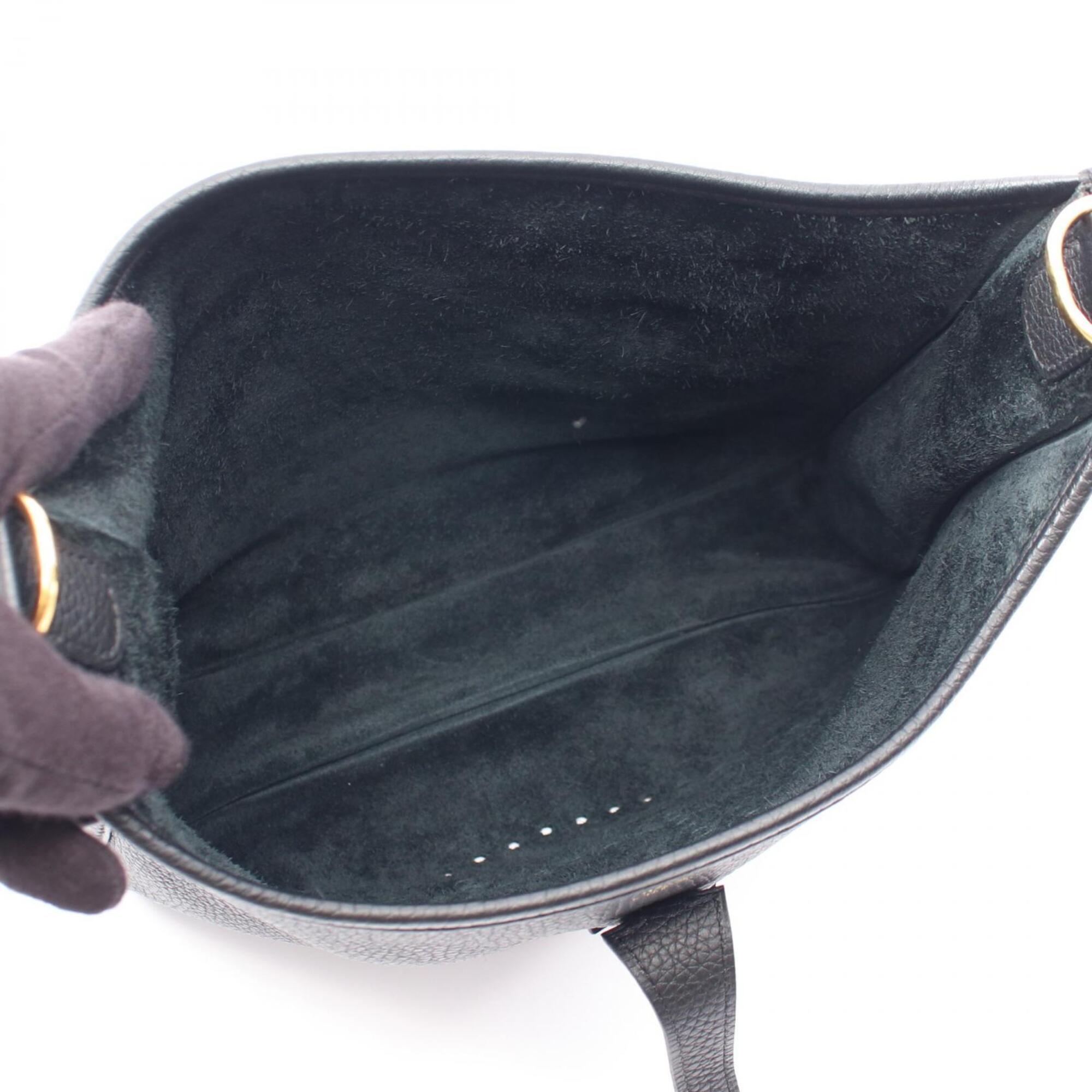 Hermes Black Taurillon Clemence Leather Leather Handbag Shoulder Bag (Pre-Owned)
