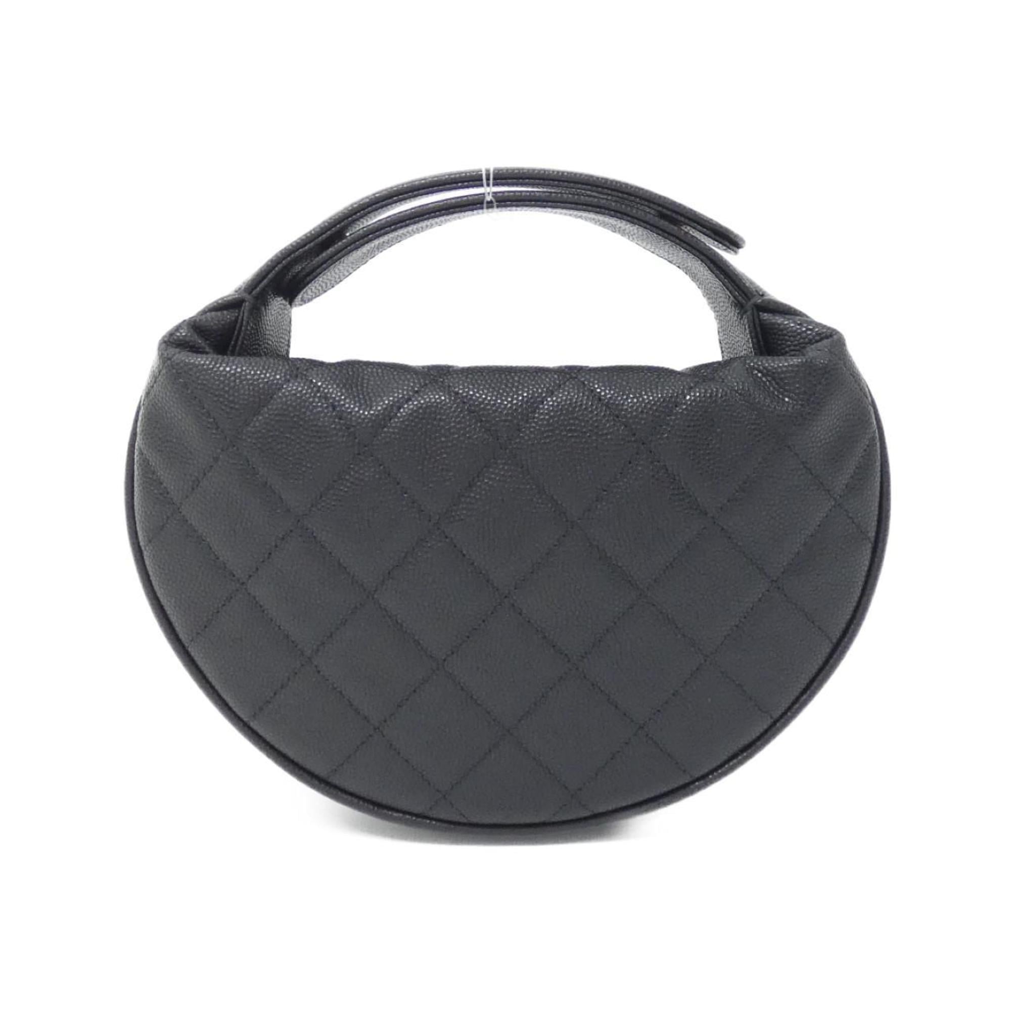 Chanel Black Grained Calfskin Handbag (Pre-Owned)