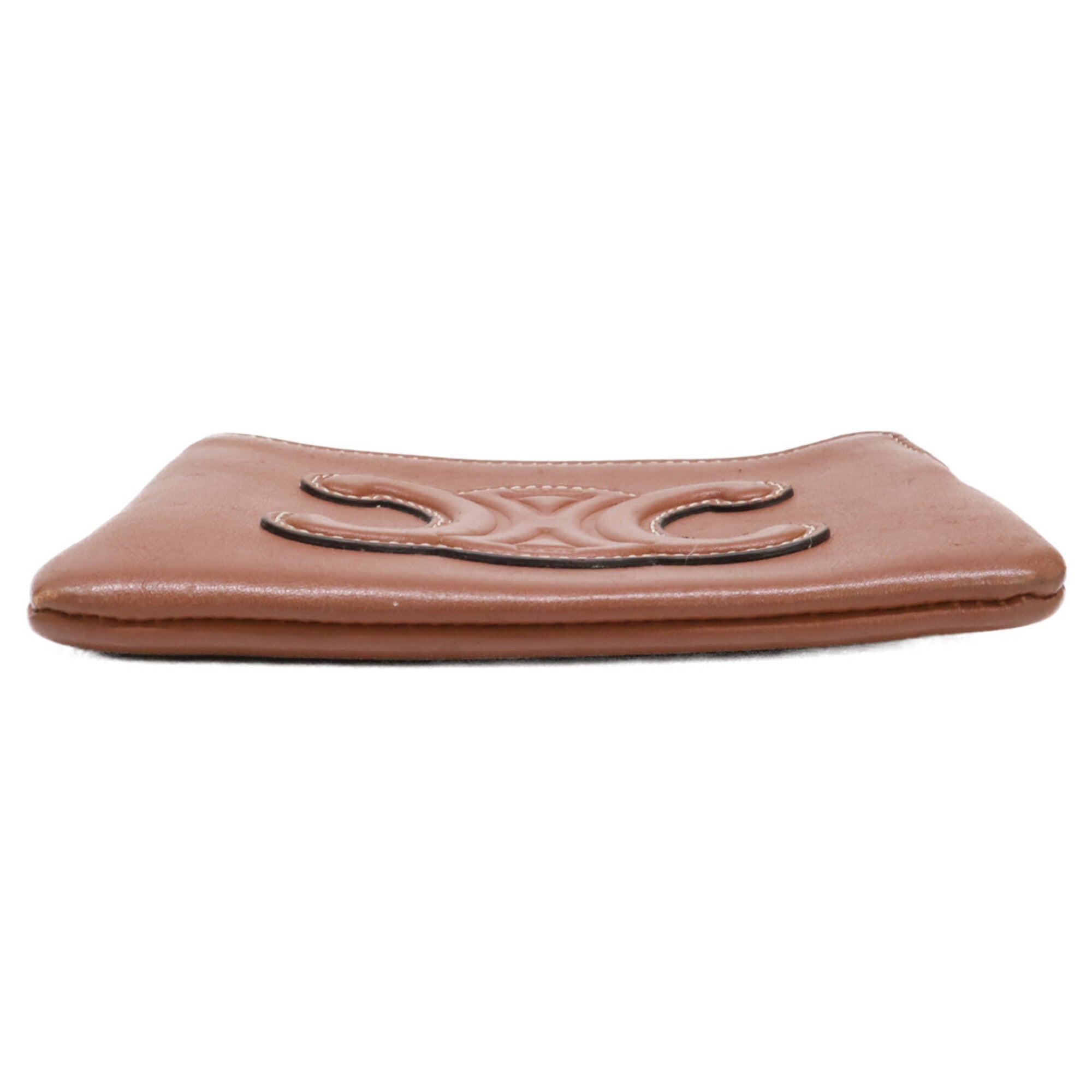 Celine Brown Leather Coin Purse/Coin Case (Pre-Owned)