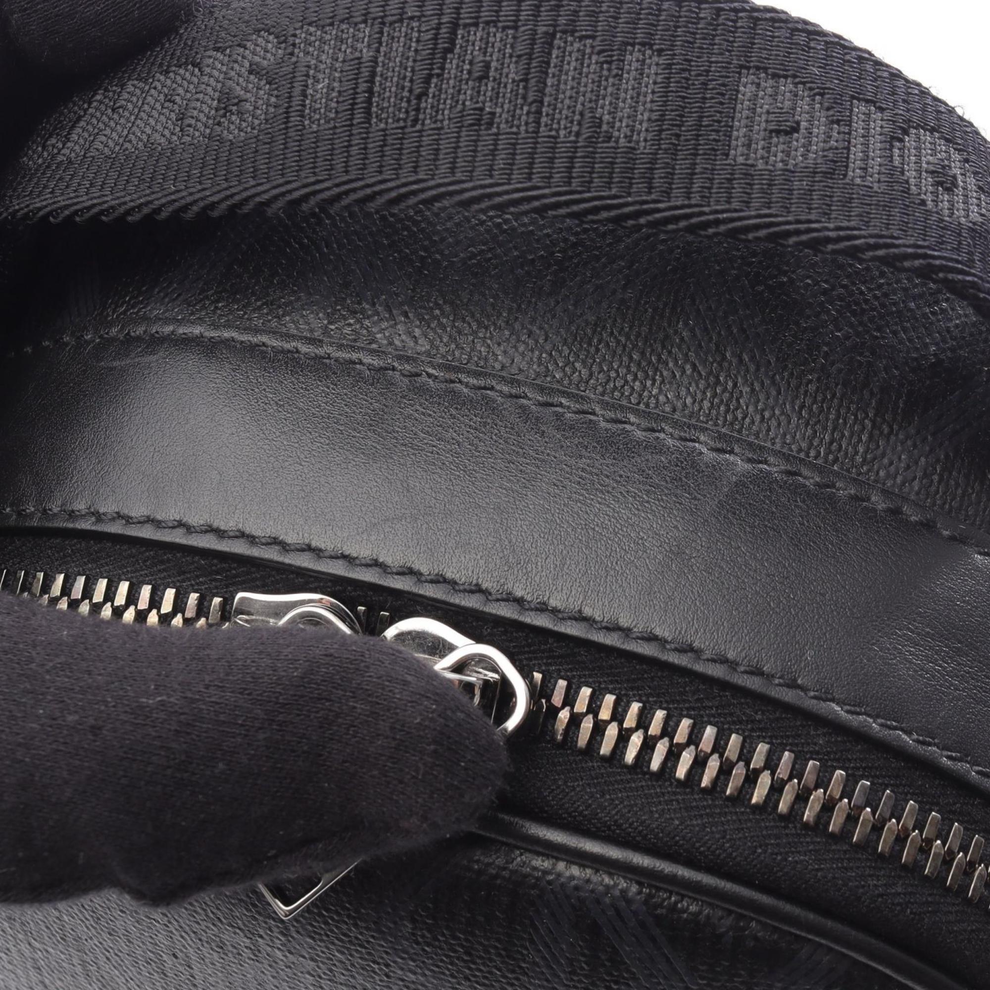 Christian Dior Black Navy Coated Canvas Leather Fanny Pack (Pre-Owned)