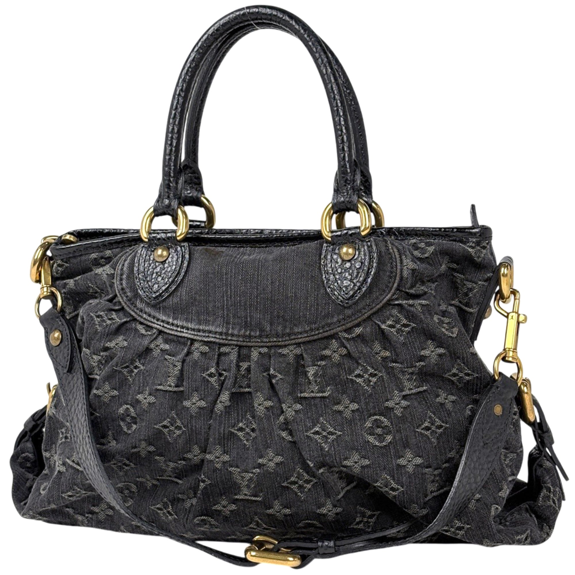 Louis Vuitton Black Monogram Noir Monogram Denim Handbag (Pre-Owned)
